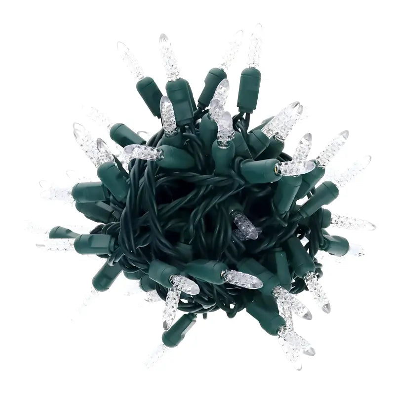 100 M5 Cool White LED Christmas Lights, 4" Spacing