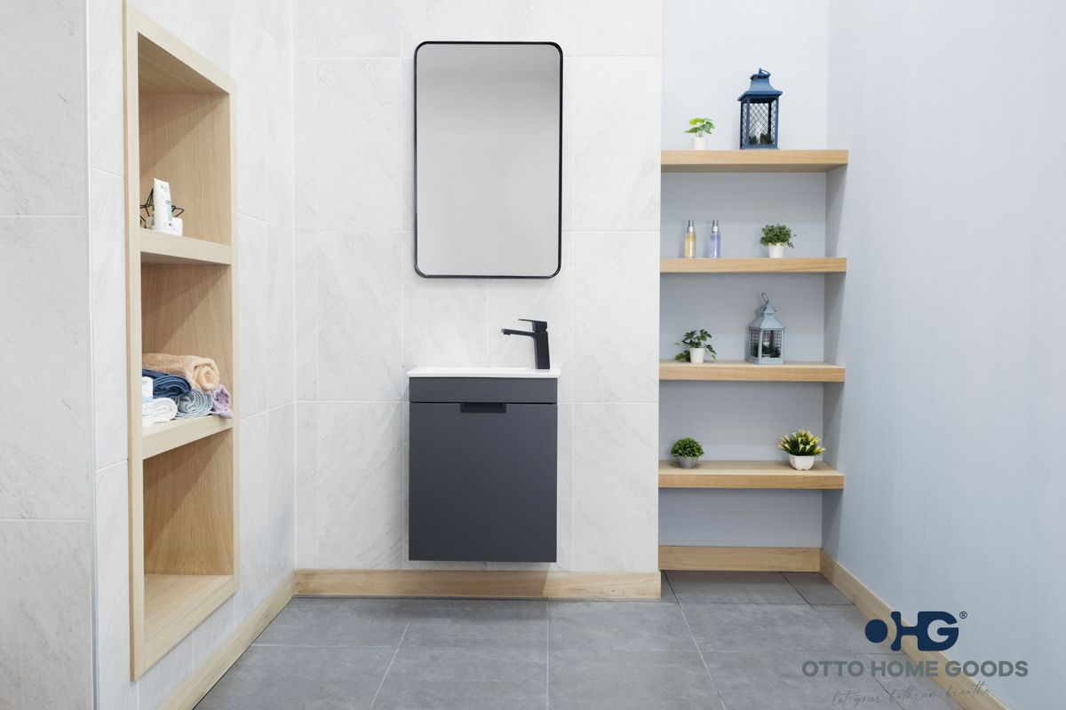 Luca 20" Pepper Wall Mount Bathroom Vanity with Integrated Sink