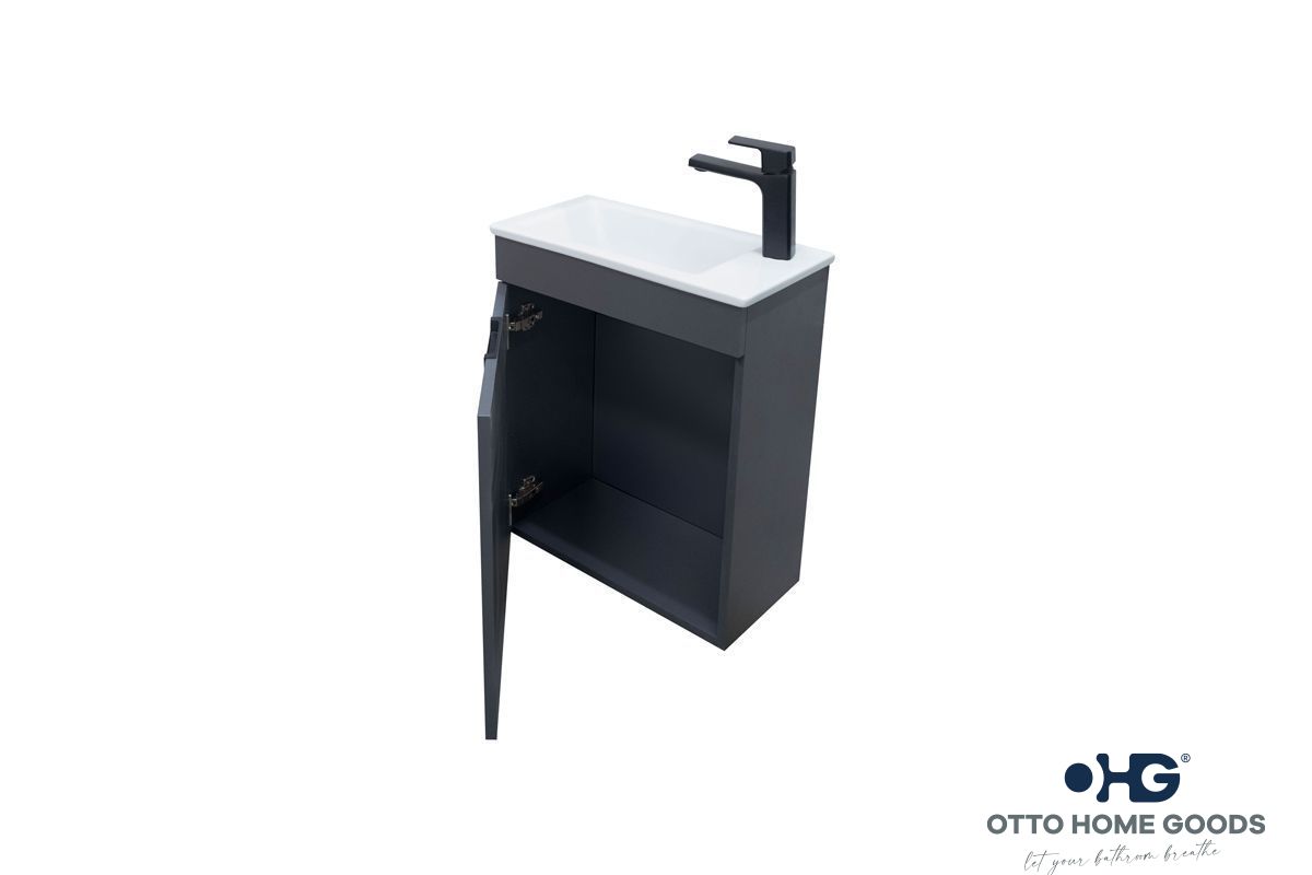 Luca 20" Pepper Wall Mount Bathroom Vanity with Integrated Sink