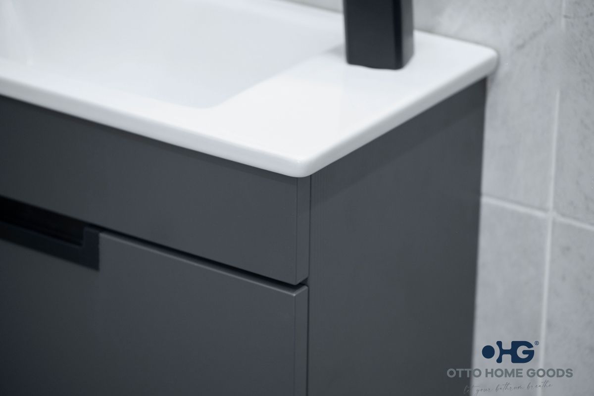 Luca 20" Pepper Wall Mount Bathroom Vanity with Integrated Sink