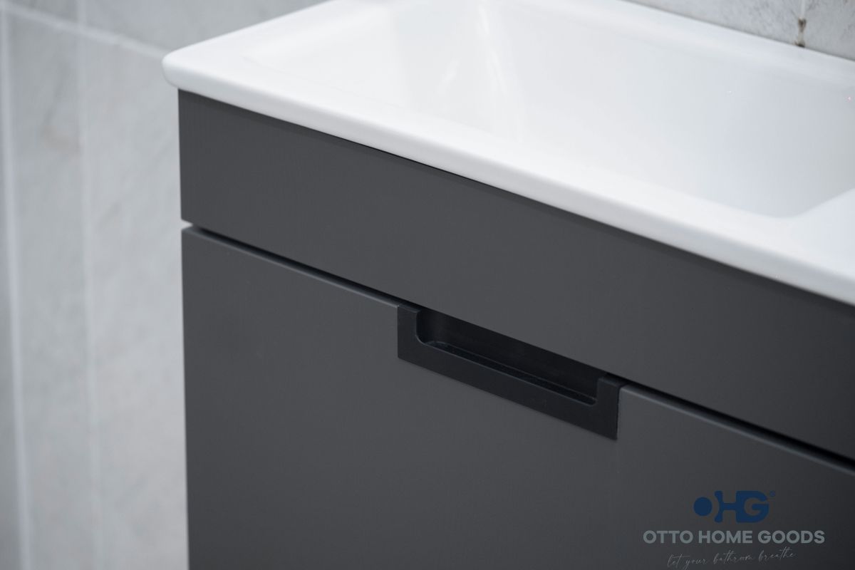 Luca 20" Pepper Wall Mount Bathroom Vanity with Integrated Sink