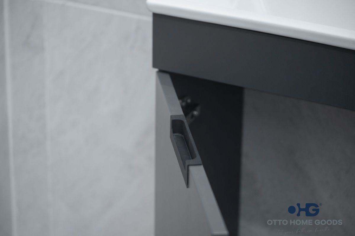 Luca 20" Pepper Wall Mount Bathroom Vanity with Integrated Sink