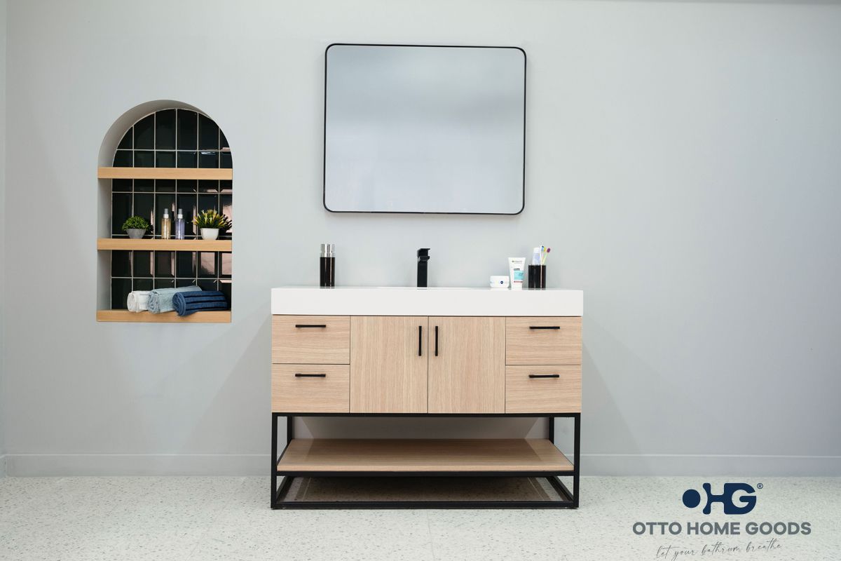 Solana Natural Oak 48" Bathroom Cabinet