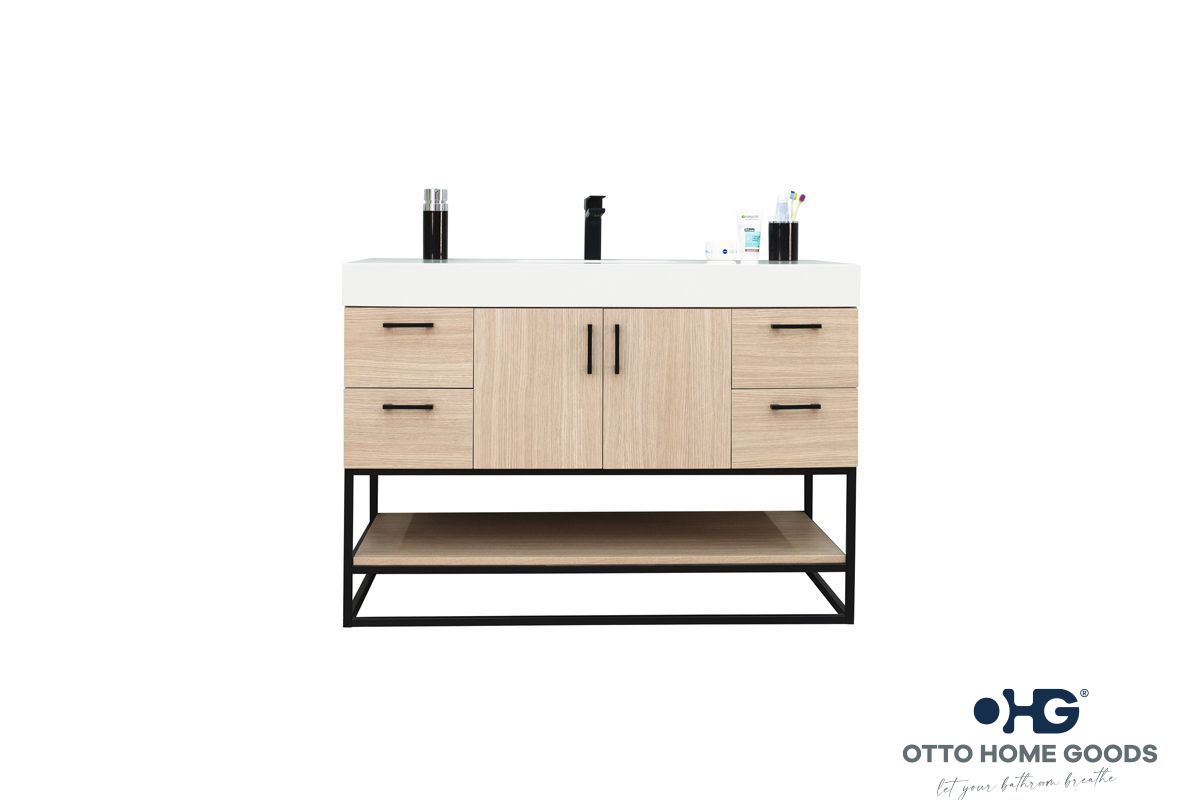 Solana Natural Oak 48" Bathroom Cabinet