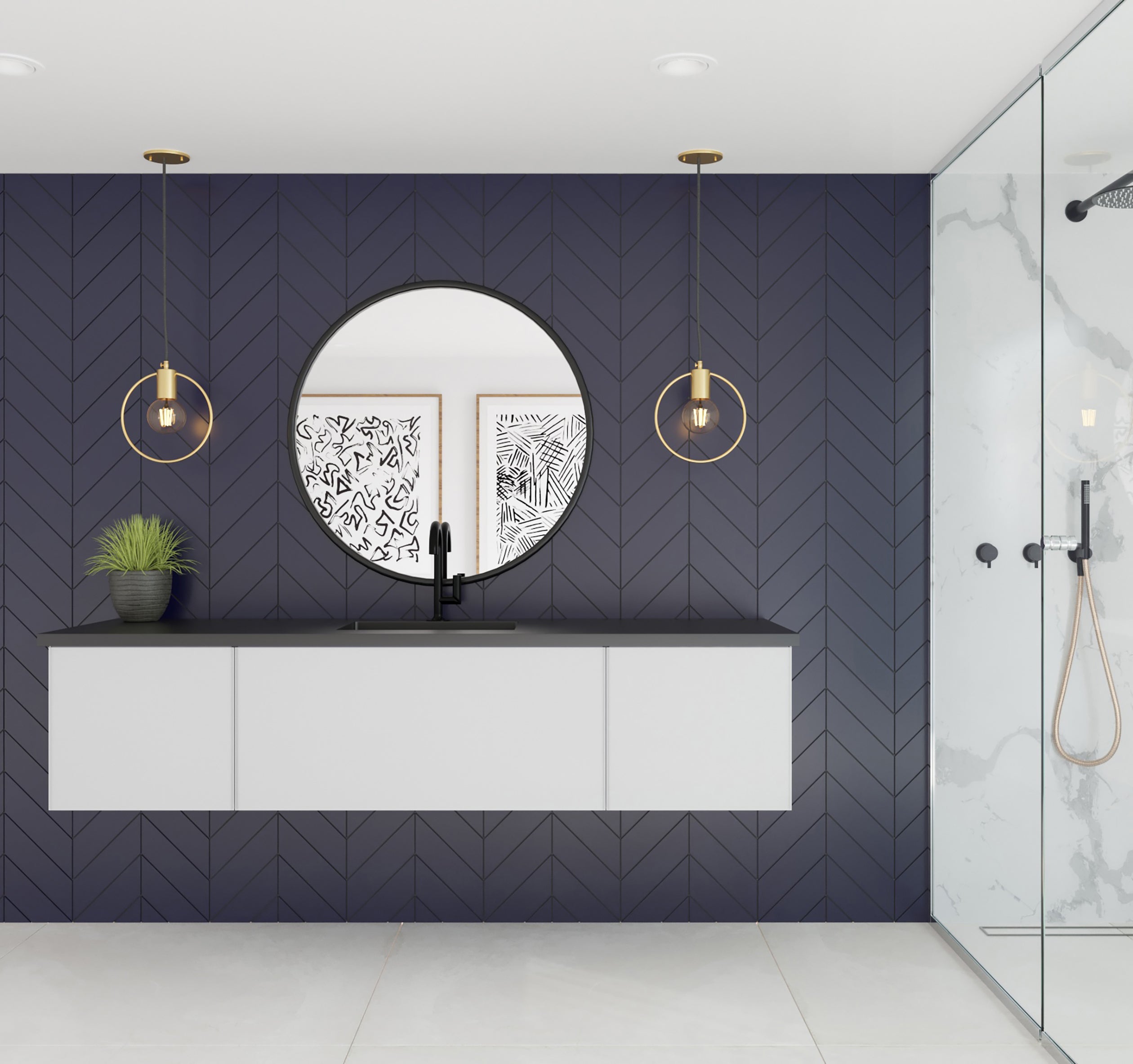 Vitri 72" Single Sink Wall Hung Bathroom Vanity Cabinet