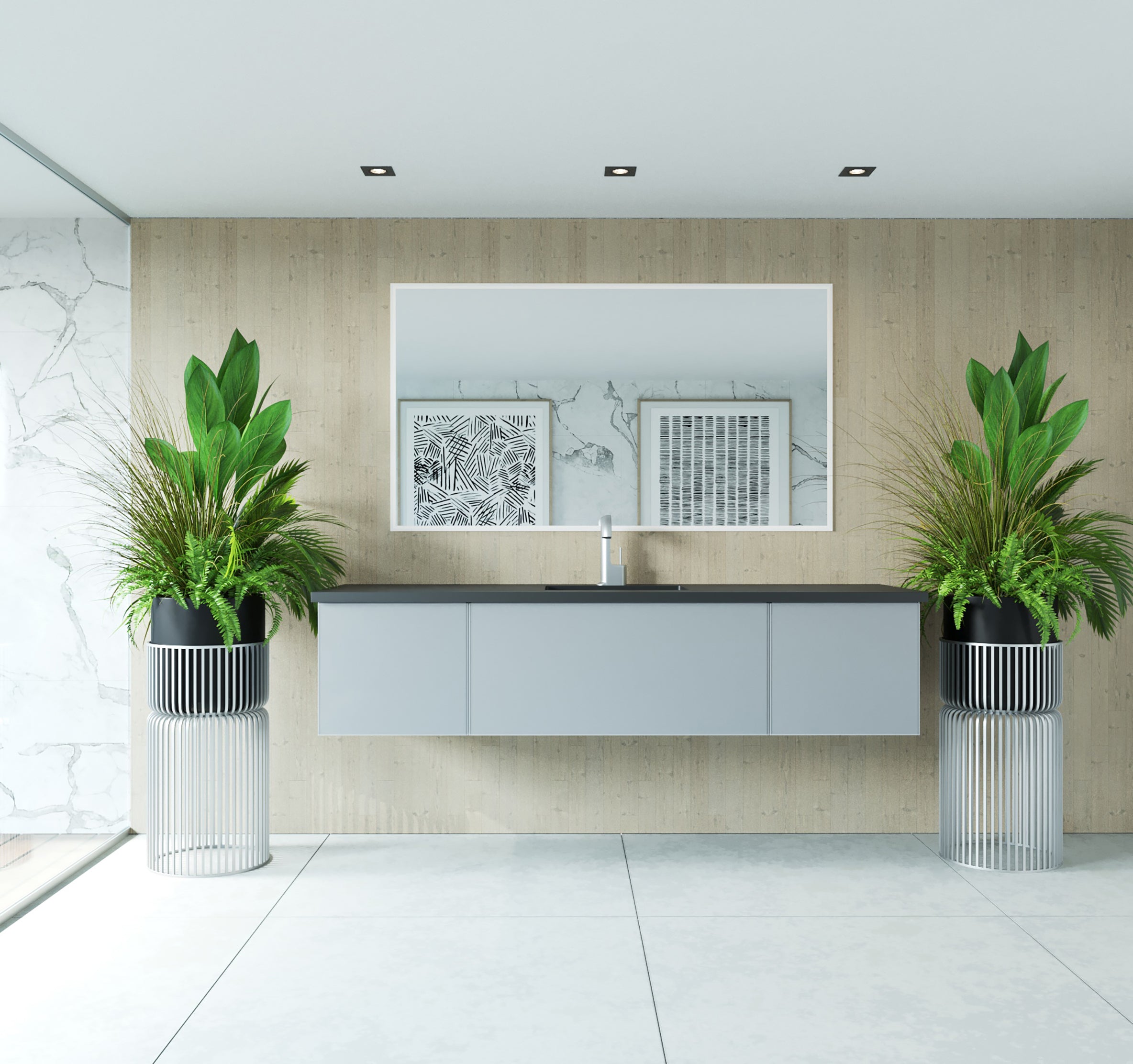 Vitri 72" Single Sink Wall Hung Bathroom Vanity Cabinet