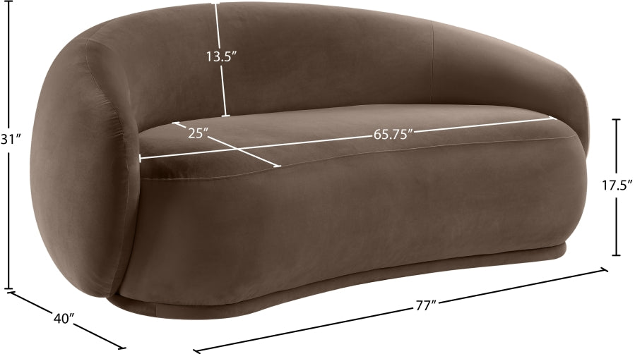 Emery 77" Velvet Upholstered Loveseat