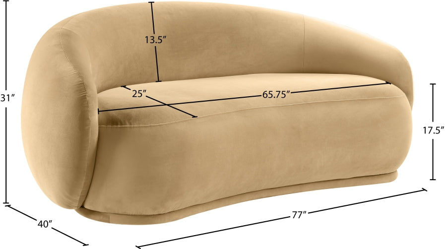 Emery 77" Velvet Upholstered Loveseat