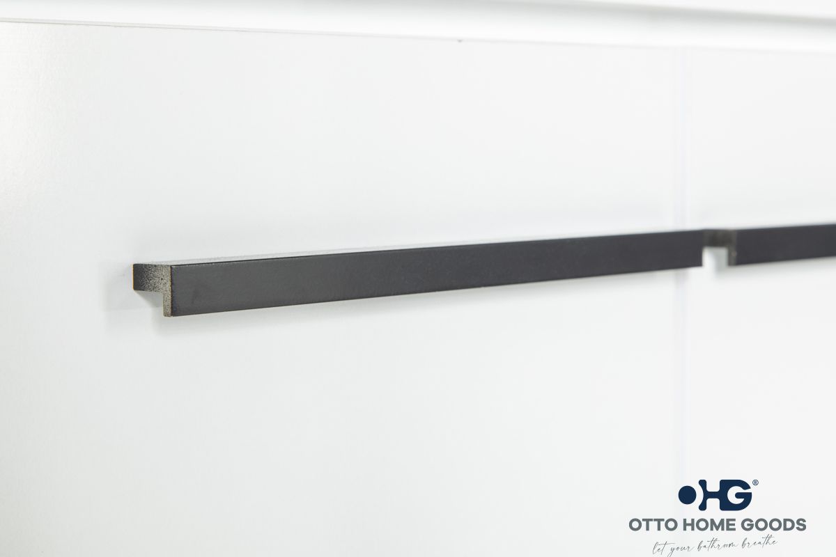 Arte 30" Bright White Bathroom Vanity with Porcelain Top & Nickel Hardware