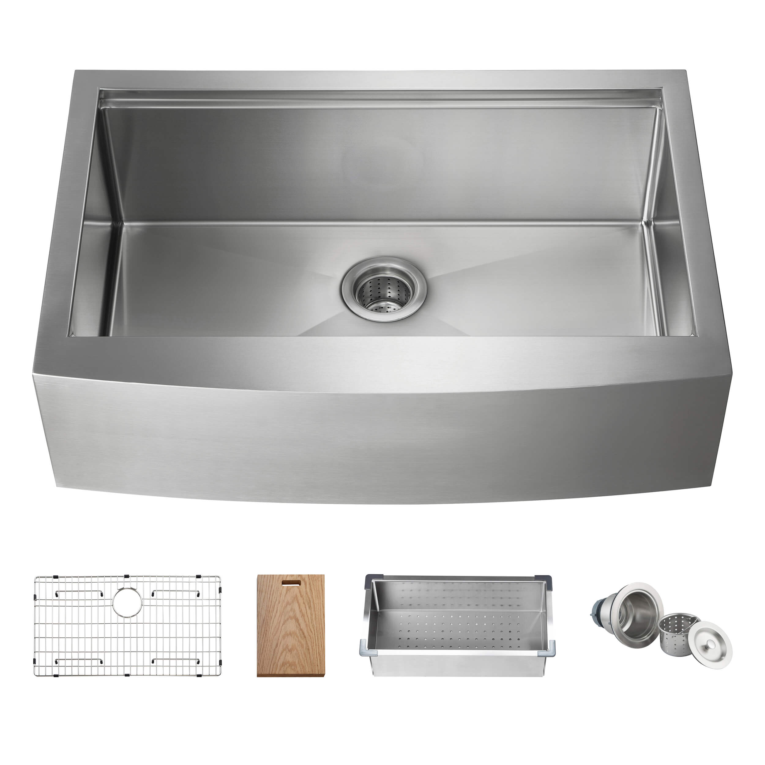 33" Farmhouse Apron Single Bowl Stainless Steel Workstation Kitchen Sink