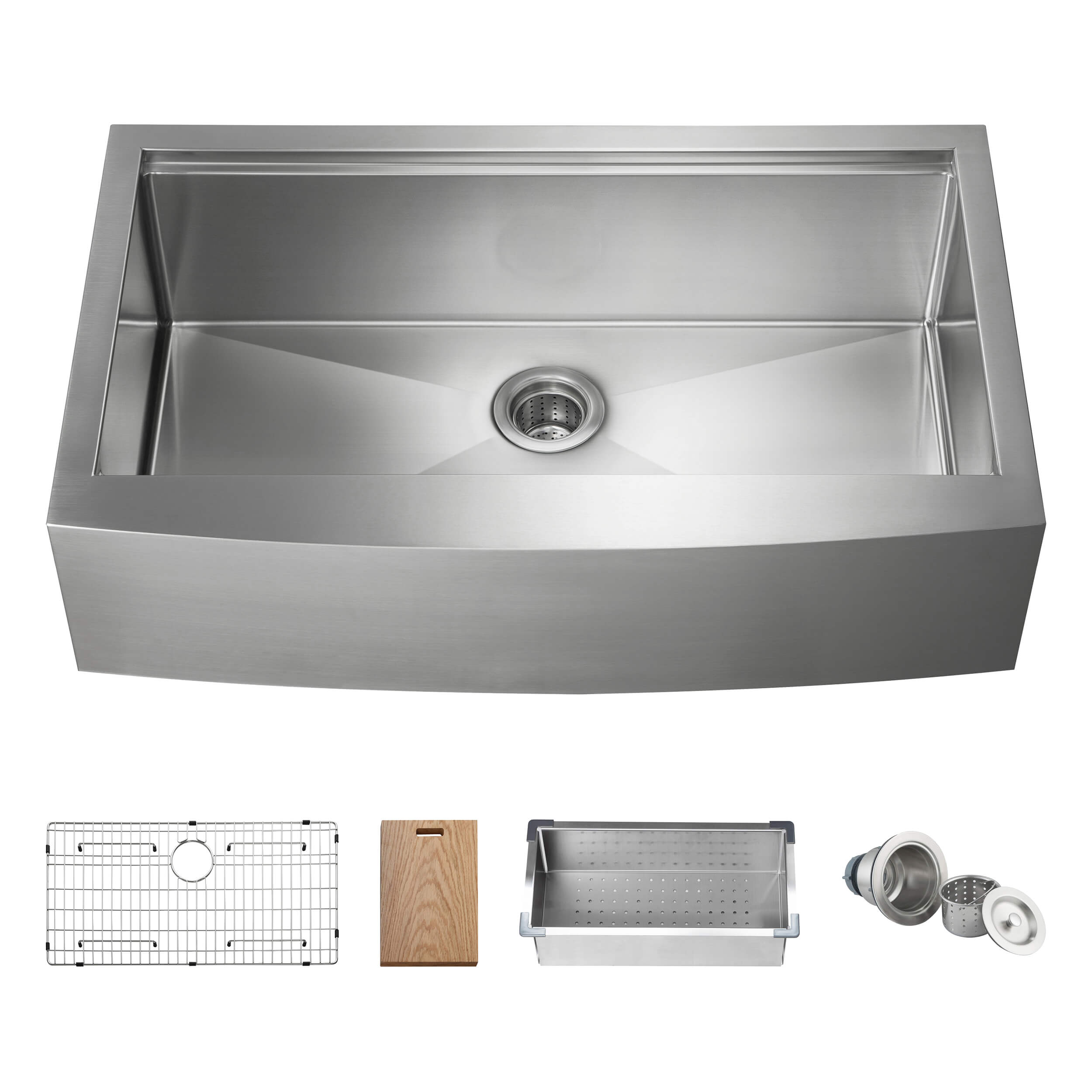 36" Farmhouse Apron Single Bowl Stainless Steel Workstation Kitchen Sink