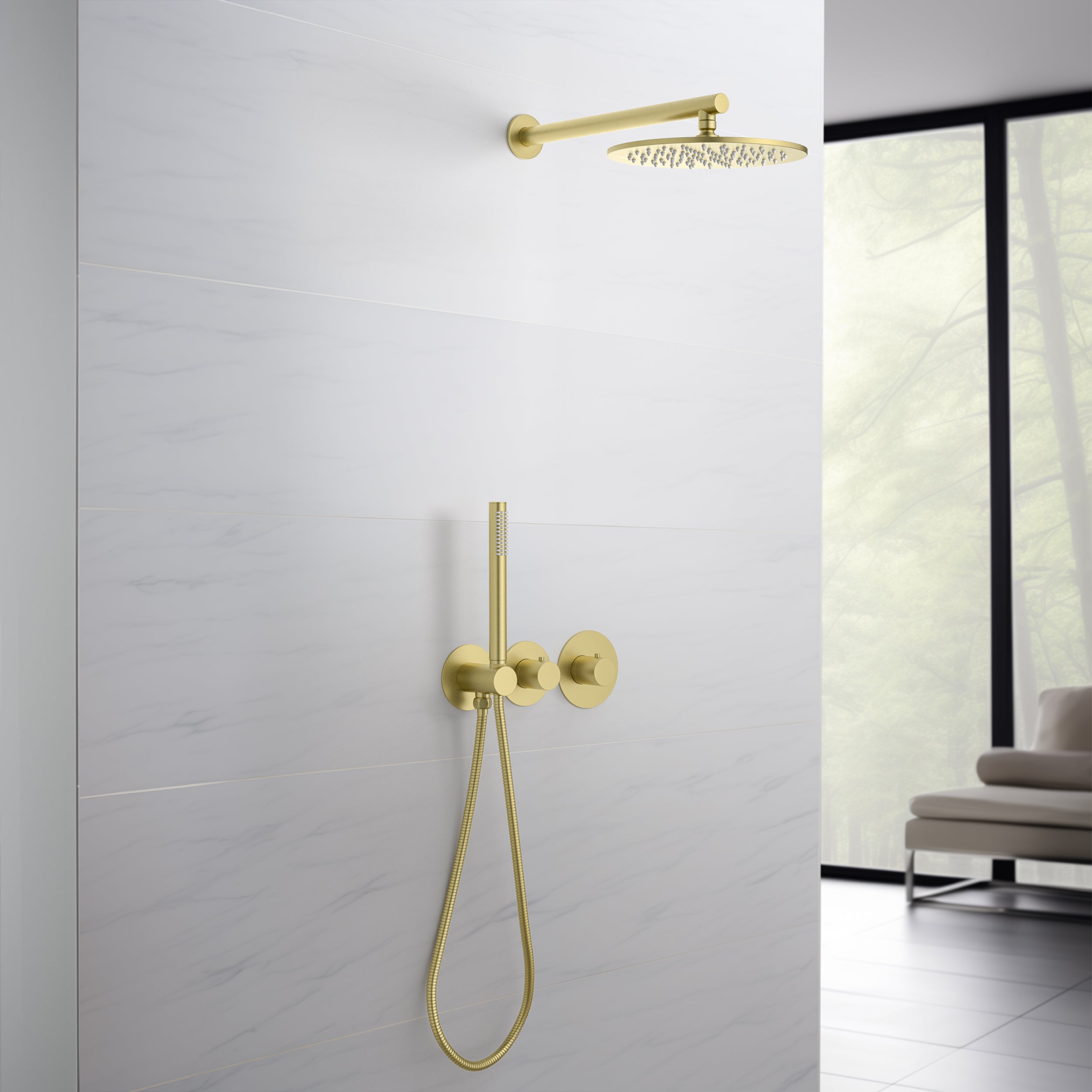 Halo 2 Way Thermostatic Shower System With Rough-in Valve