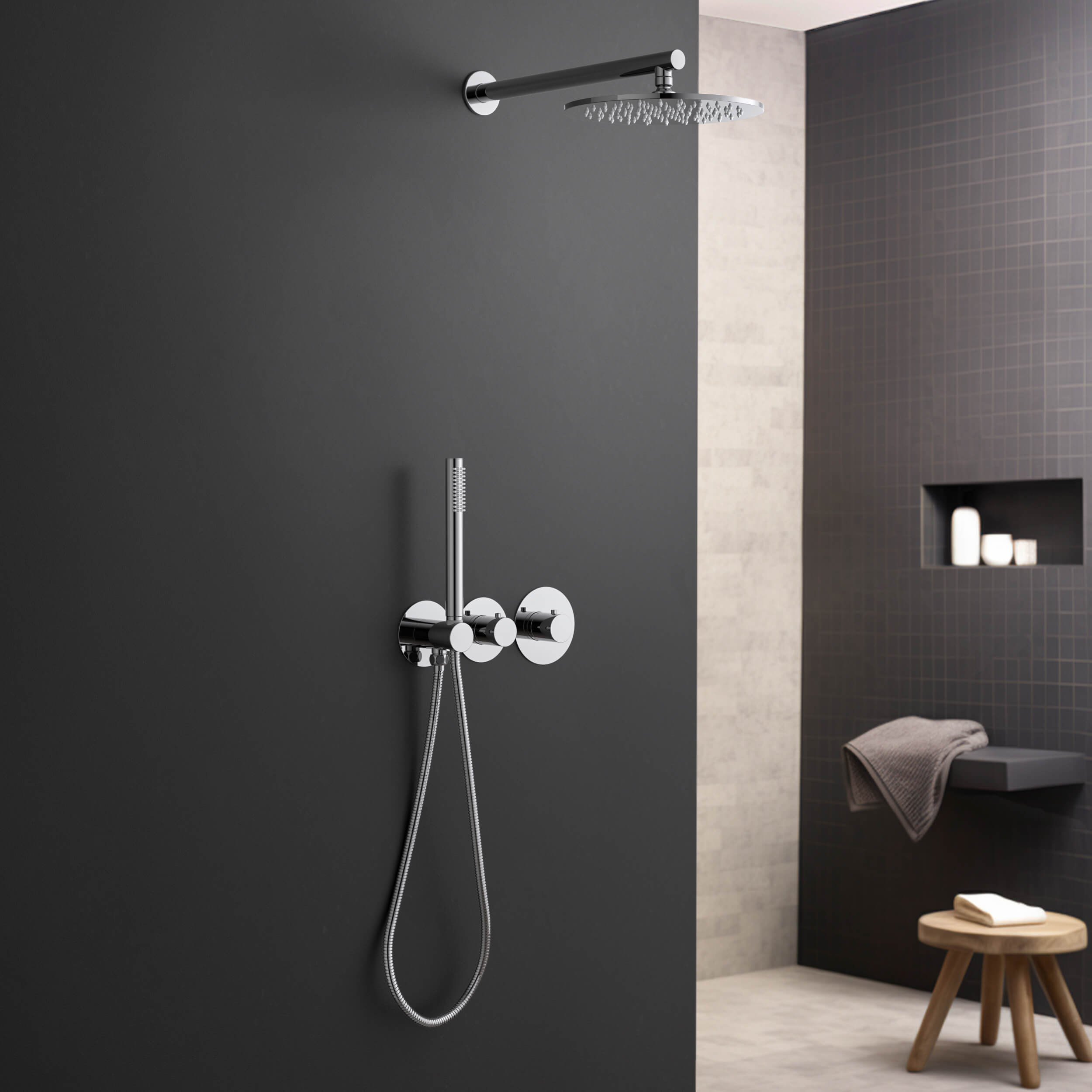 Halo 2 Way Thermostatic Shower System With Rough-in Valve
