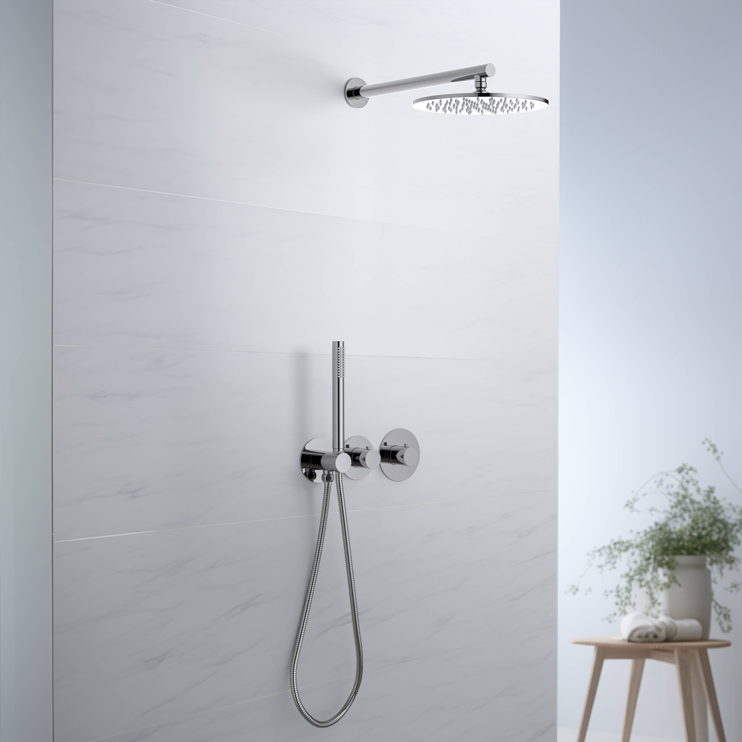 Halo 2 Way Thermostatic Shower System With Rough-in Valve