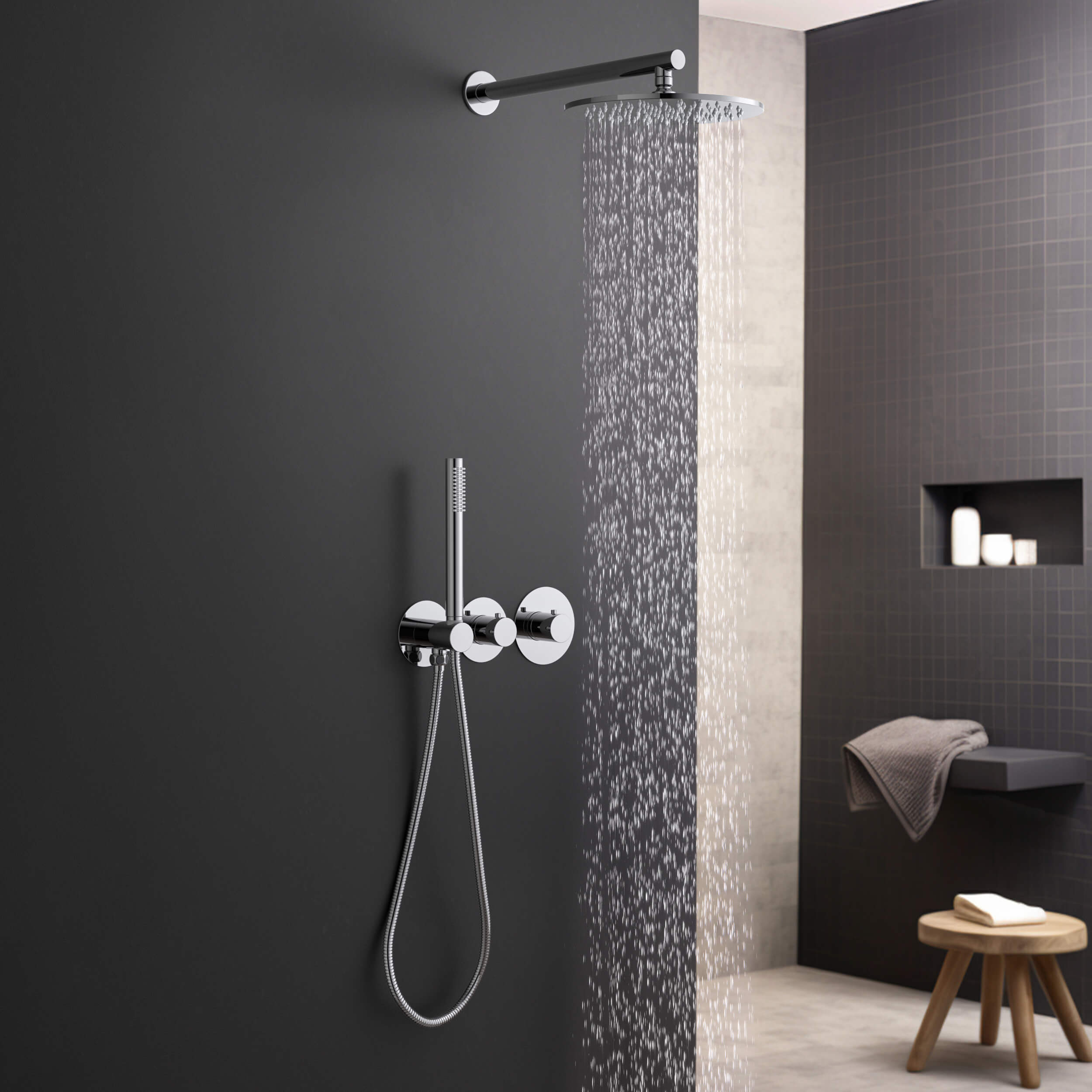 Halo 2 Way Thermostatic Shower System With Rough-in Valve