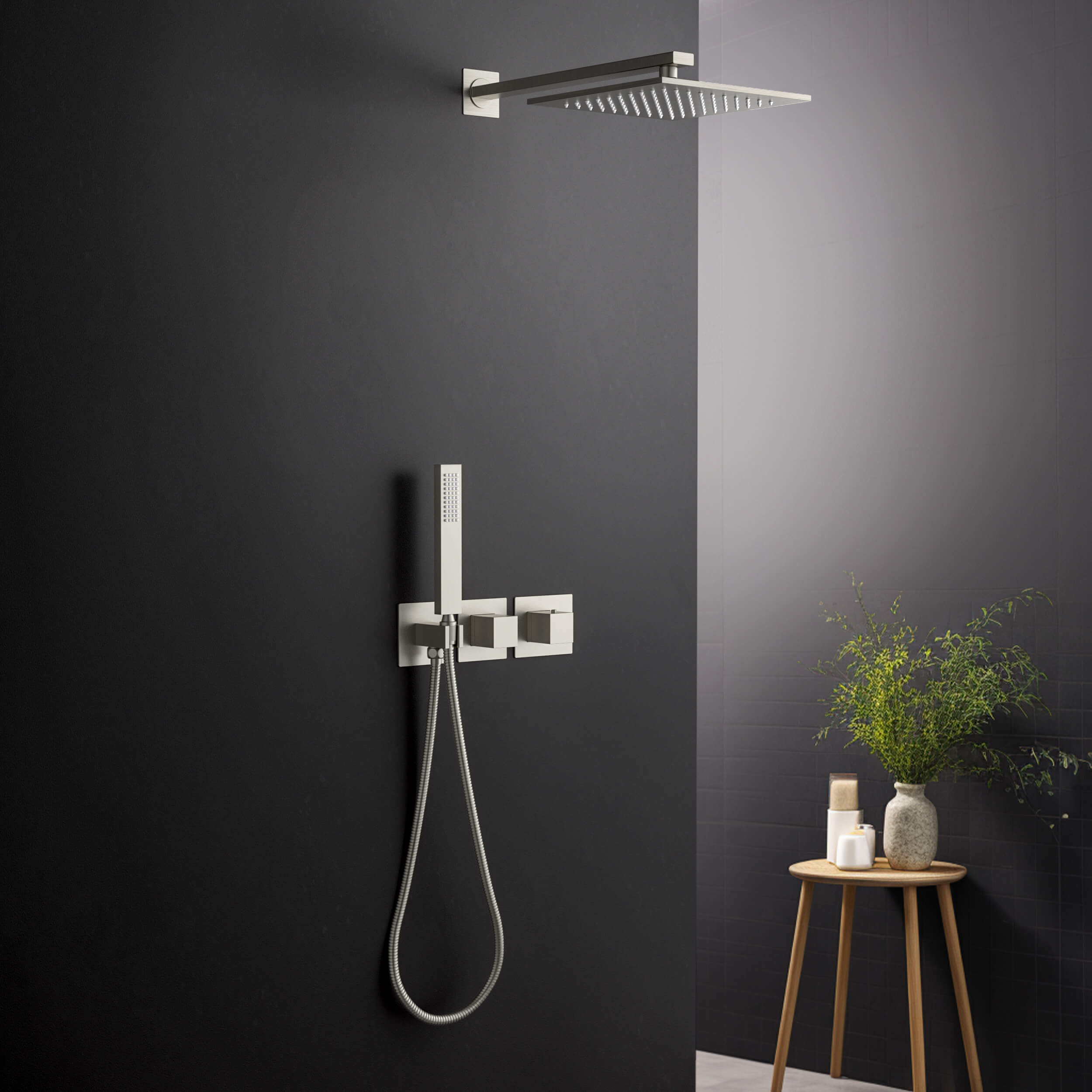 Quadra 2 Way Thermostatic Shower System With Rough-in Valve