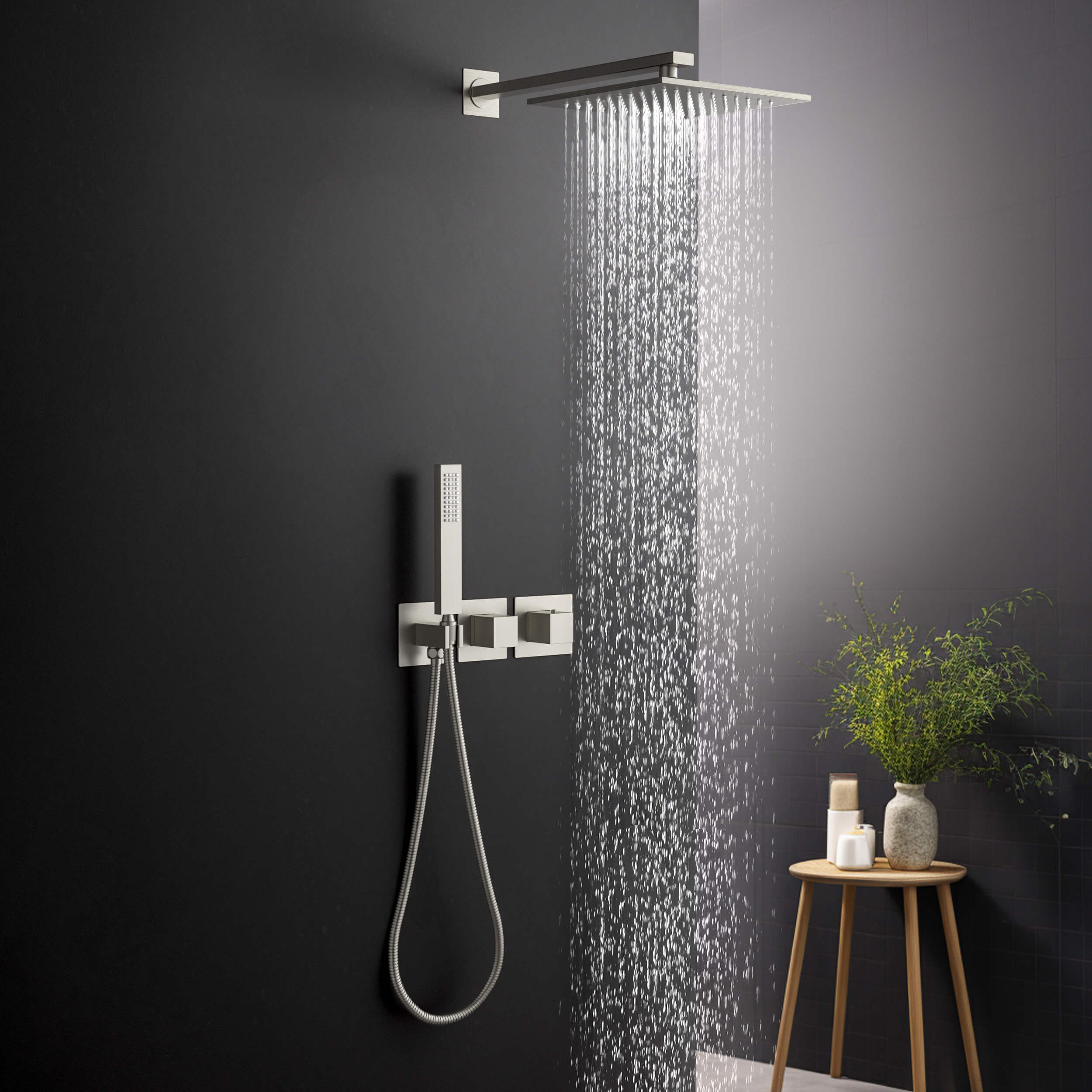 Quadra 2 Way Thermostatic Shower System With Rough-in Valve