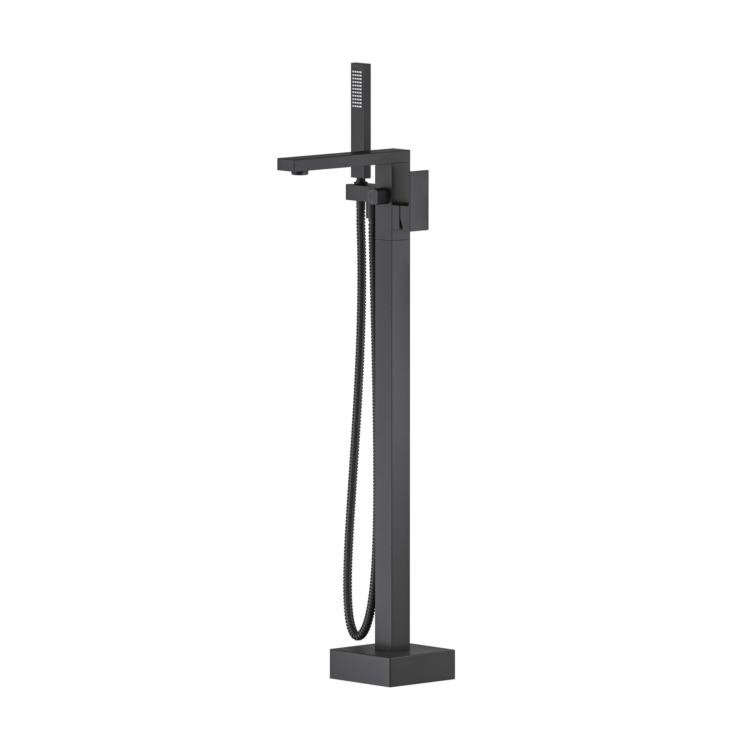 Quadra Floor Mount Tub Filler With Hand Shower