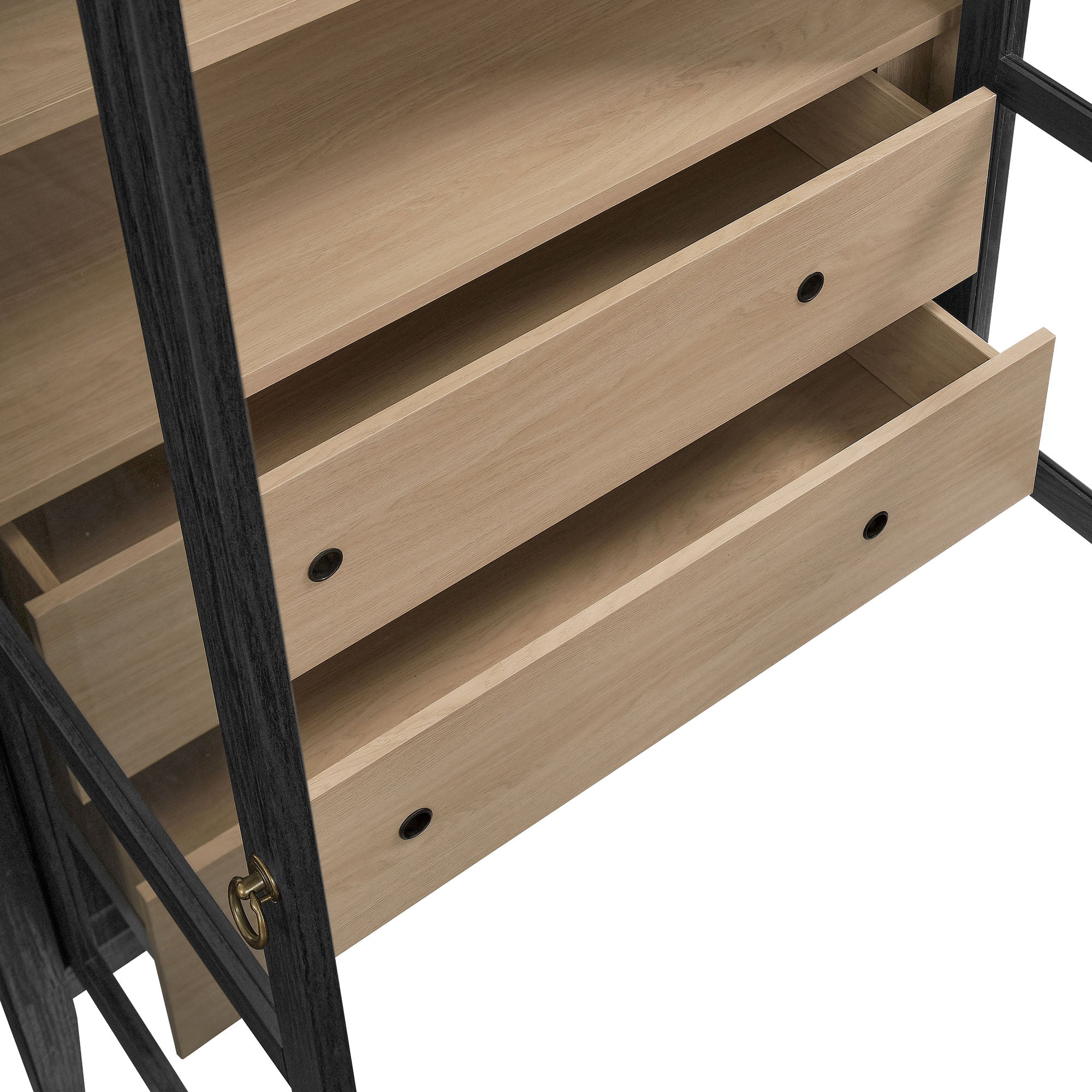 Nolan 74" Tall Wide Arched Storage Display Cabinet