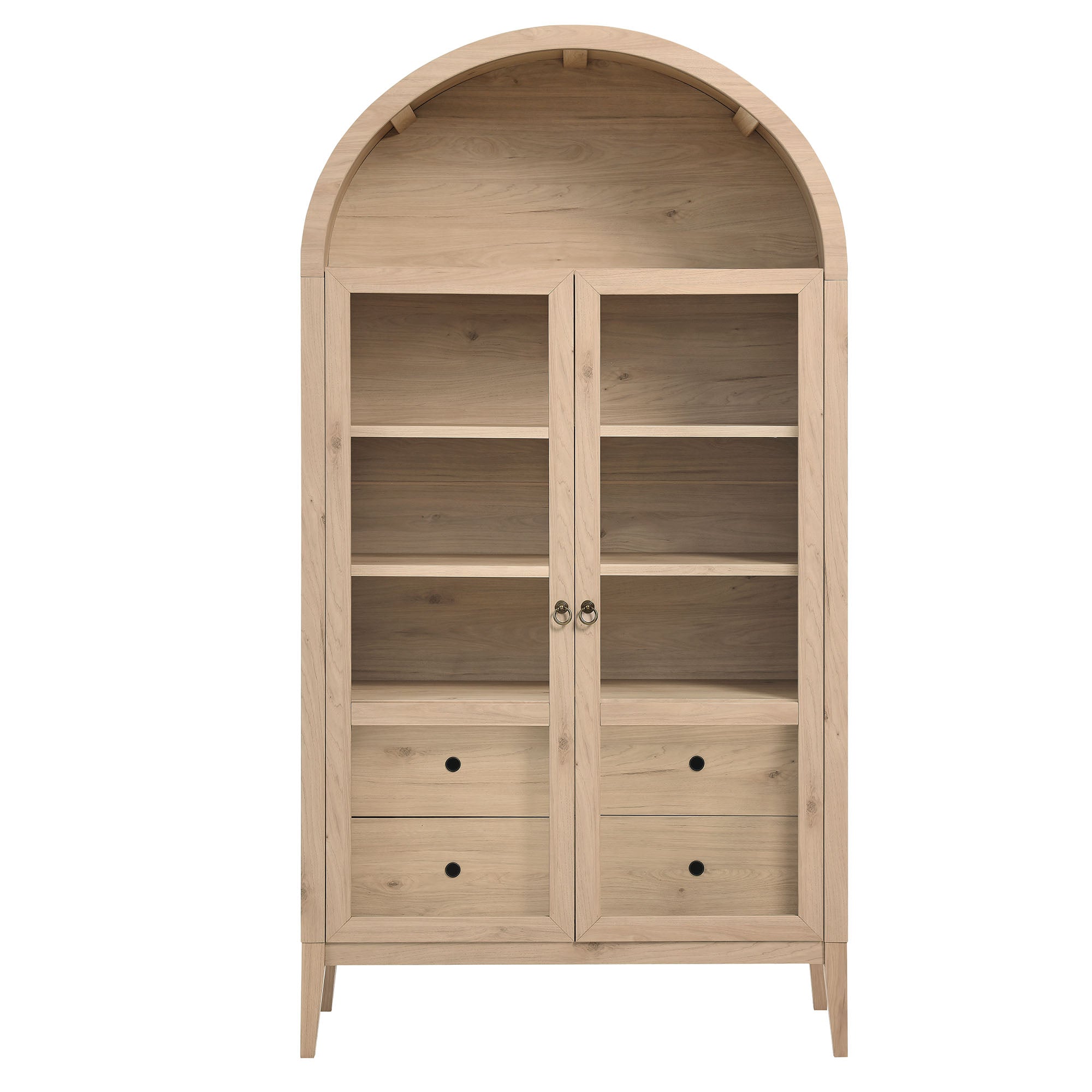 Nolan 74" Tall Wide Arched Storage Display Cabinet