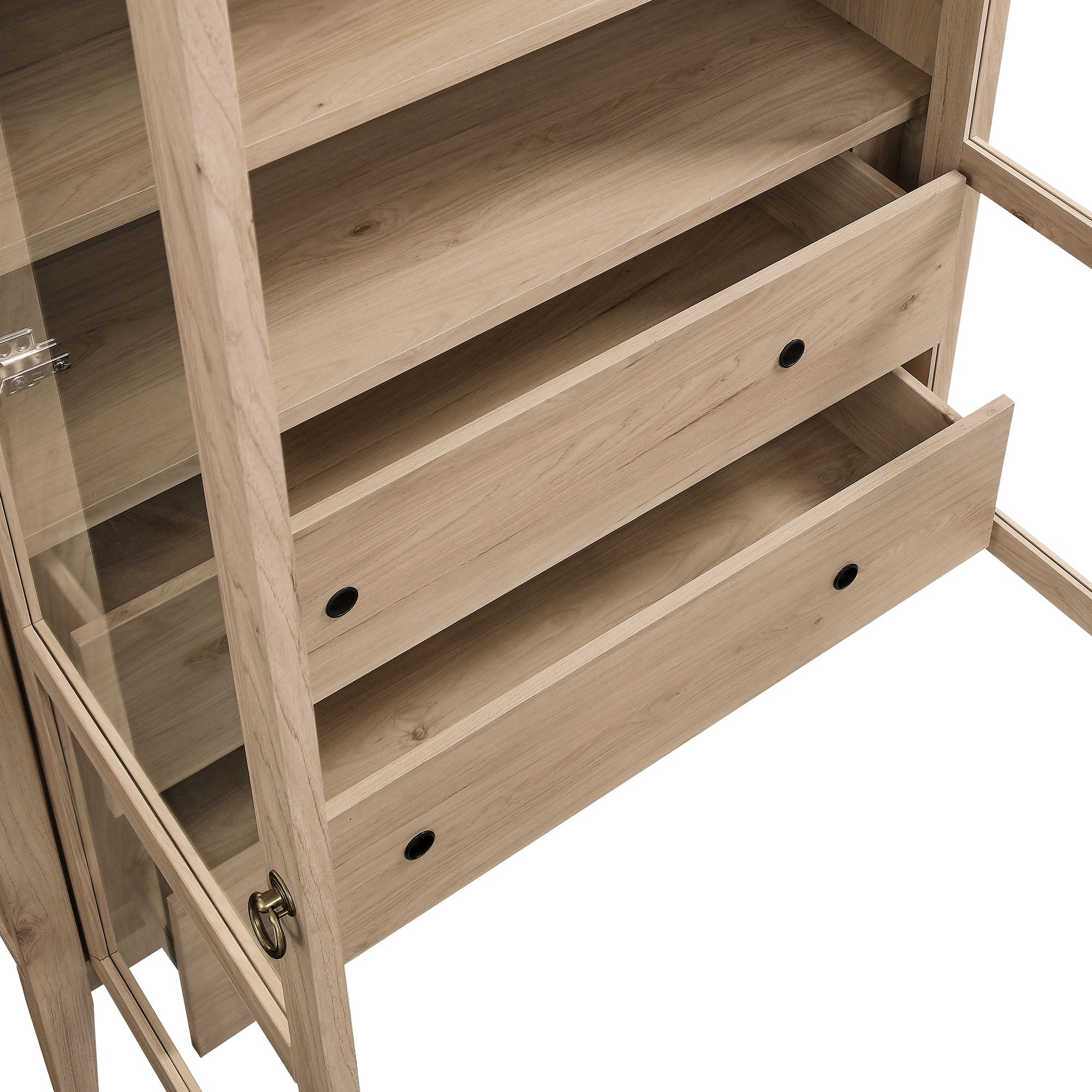 Nolan 74" Tall Wide Arched Storage Display Cabinet