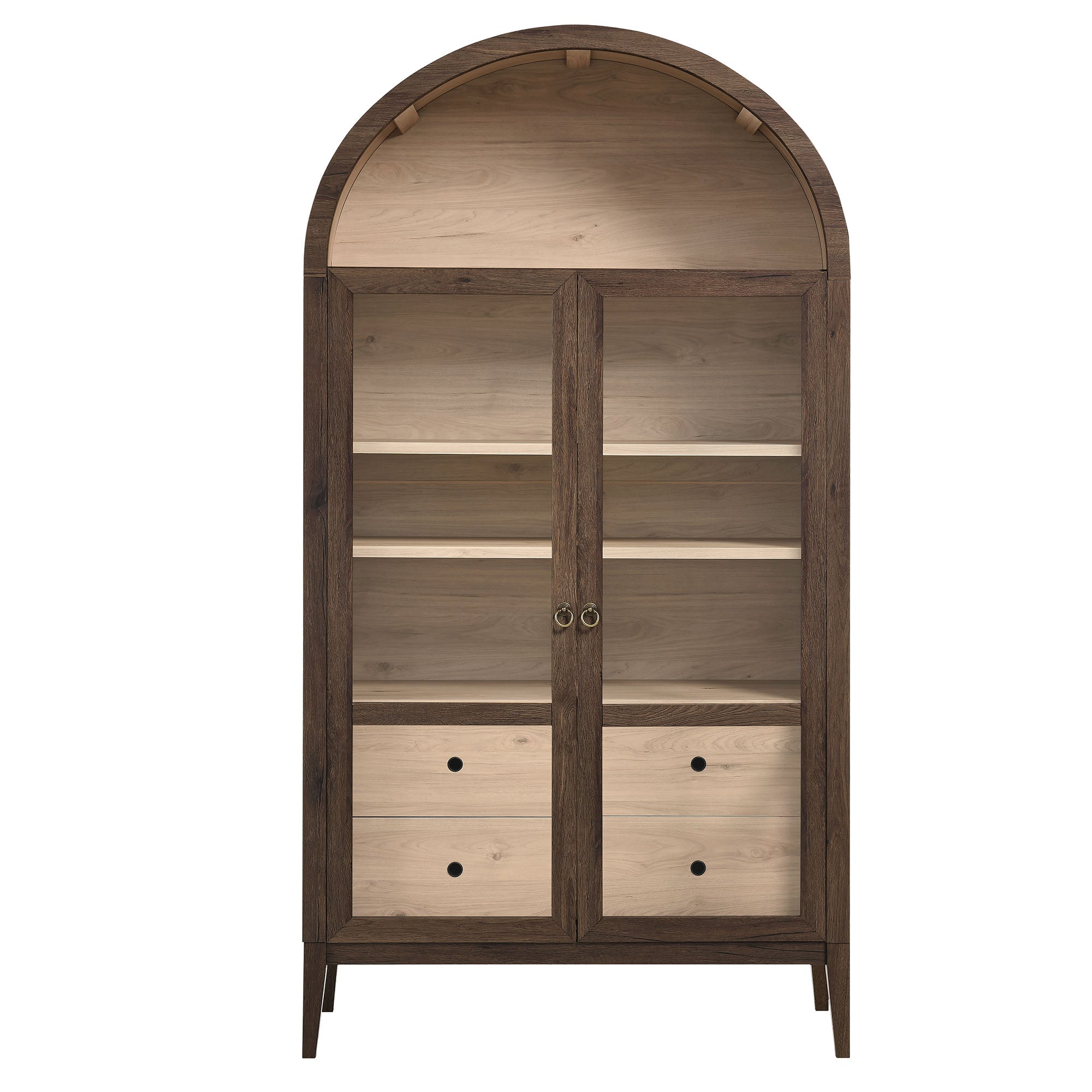 Nolan 74" Tall Wide Arched Storage Display Cabinet