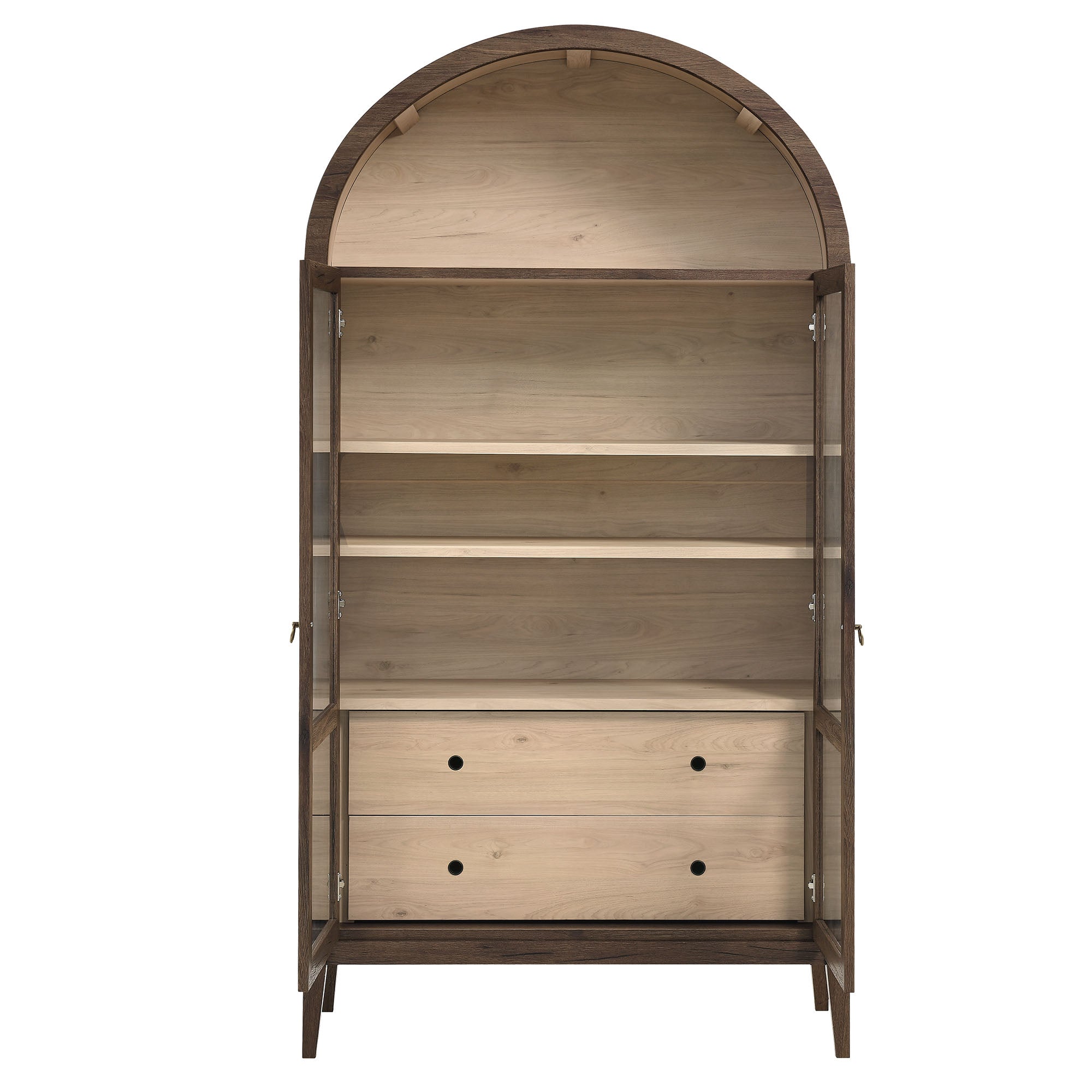 Nolan 74" Tall Wide Arched Storage Display Cabinet