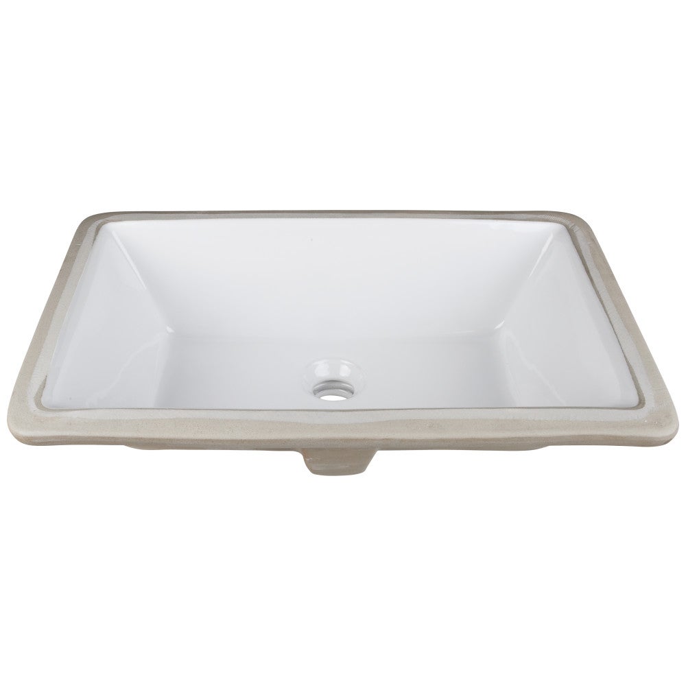 Hardware Resources White Rectangle Undermount Porcelain Bathroom