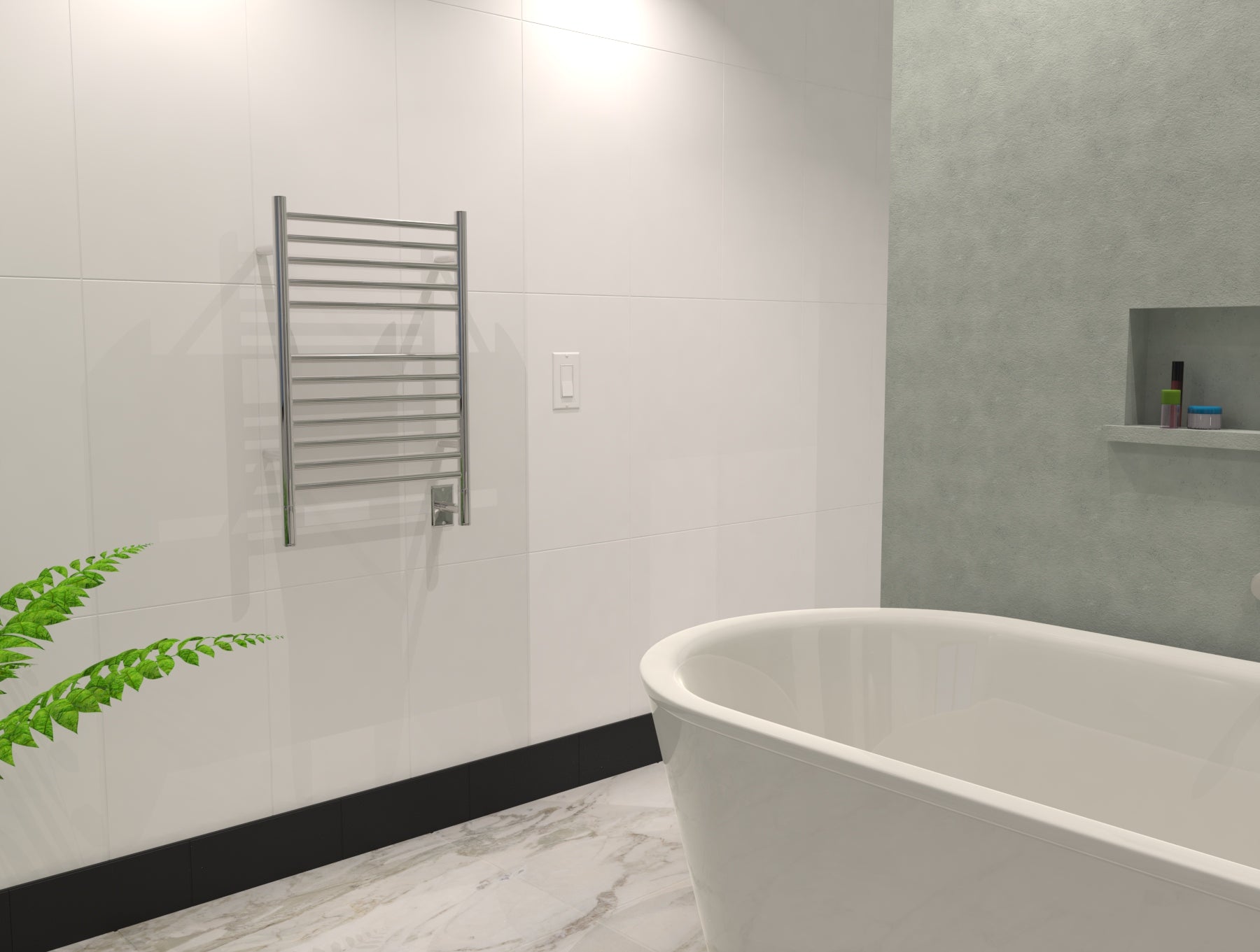 Jeeves Model E Straight 12 Bar Hardwired Towel Warmer