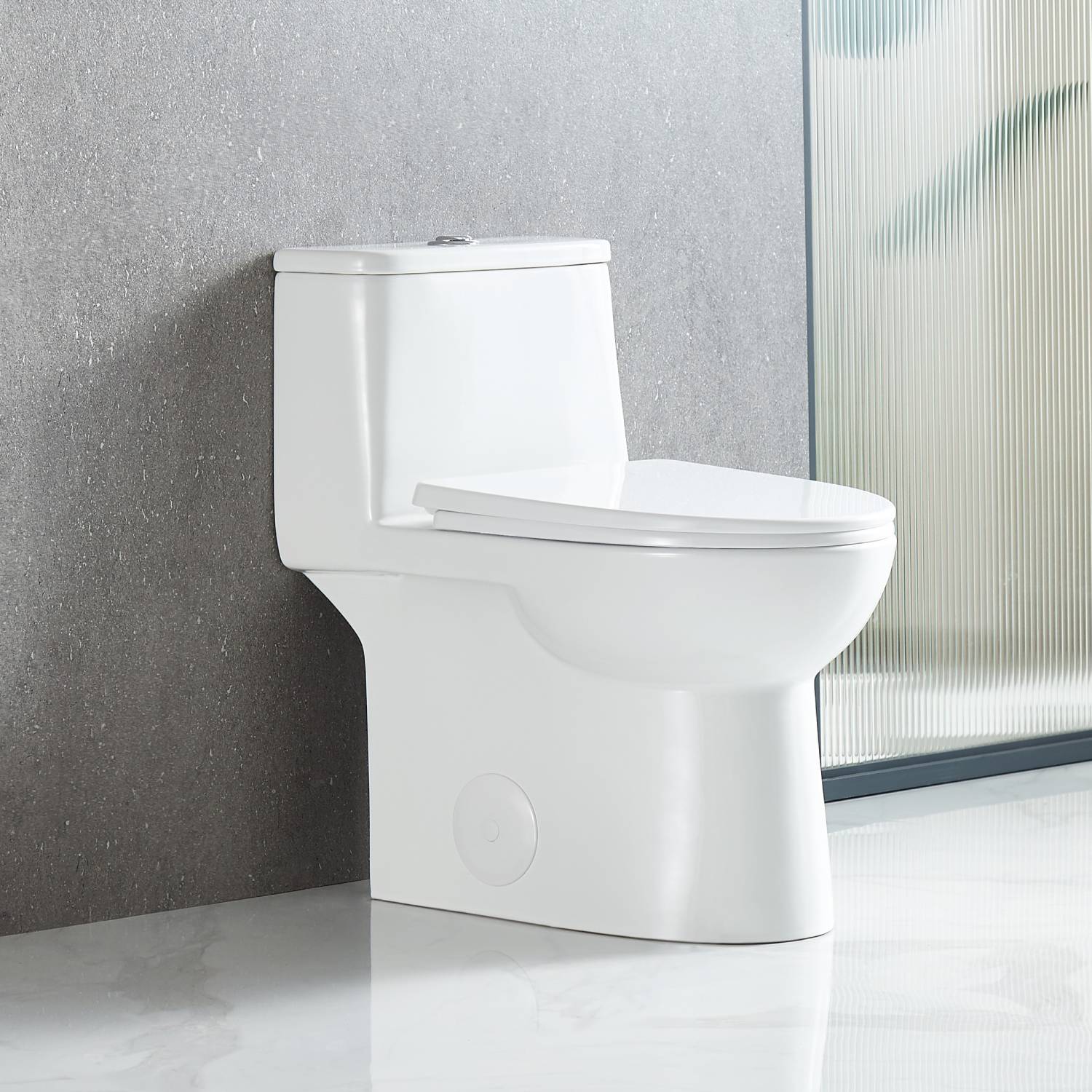 Blossom One Piece Toilet T9 03 – ADA Height Dual Flush Nano Glaze Design