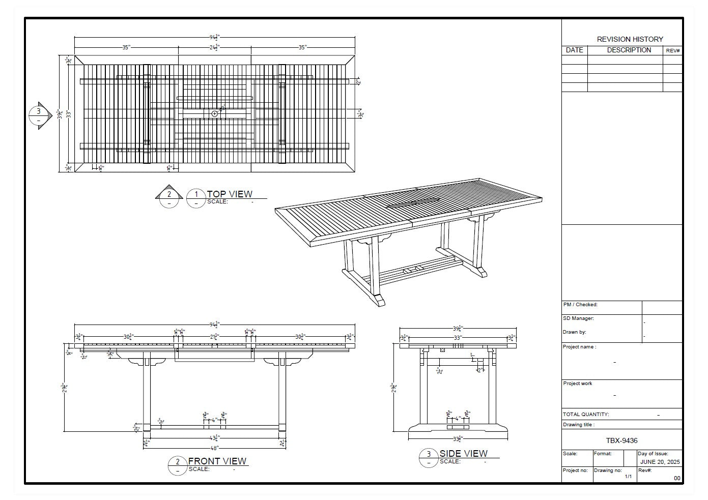 Bahama Rectangular Extension Table