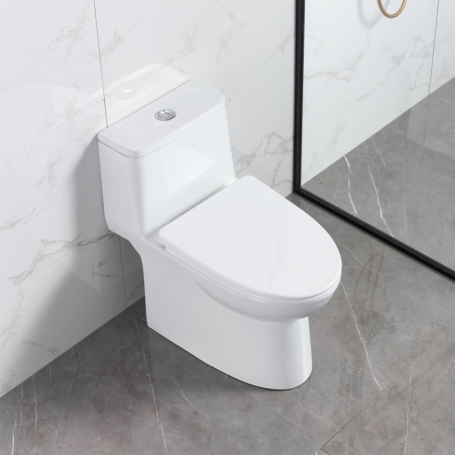 Blossom One Piece Toilet T9 03 – ADA Height Dual Flush Nano Glaze Design