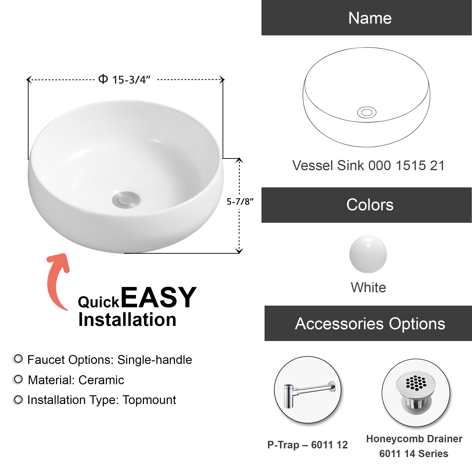 Bathroom Vessel Sink 000 1515 21