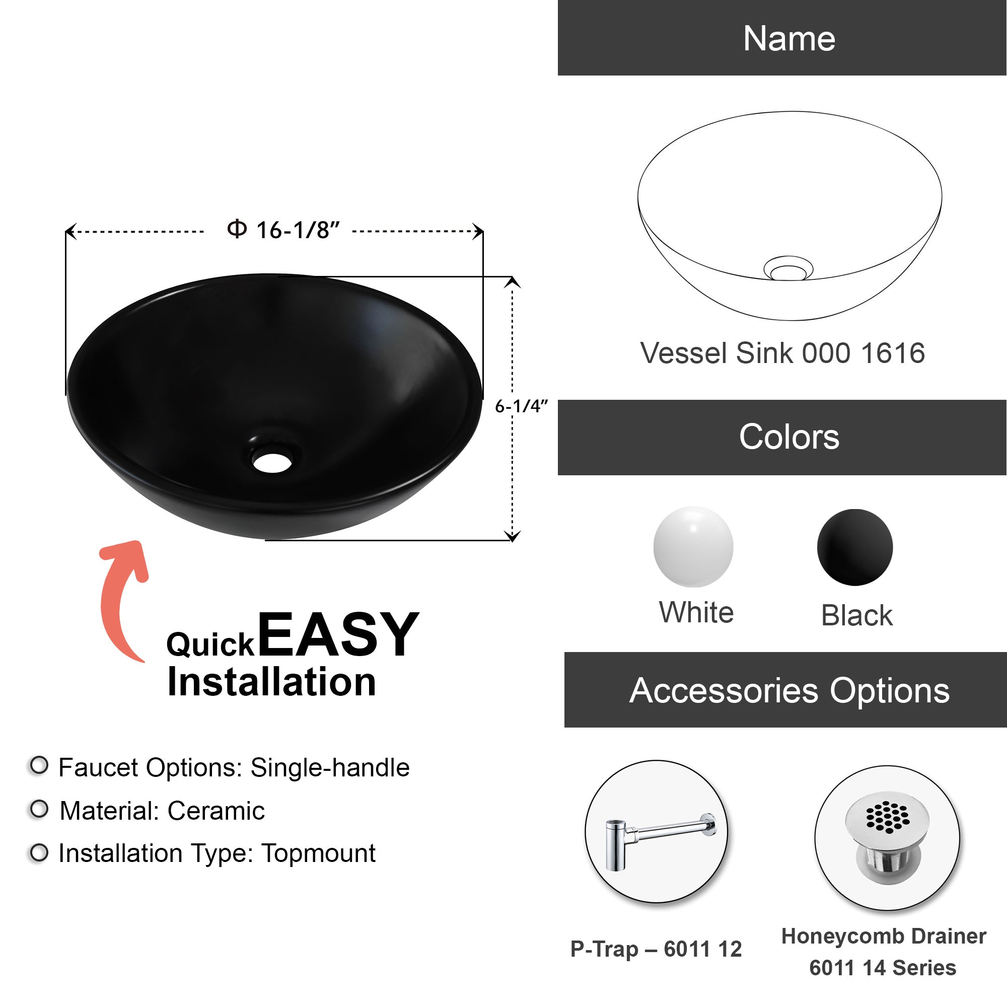 Bathroom Vessel Sink 000 1616 10