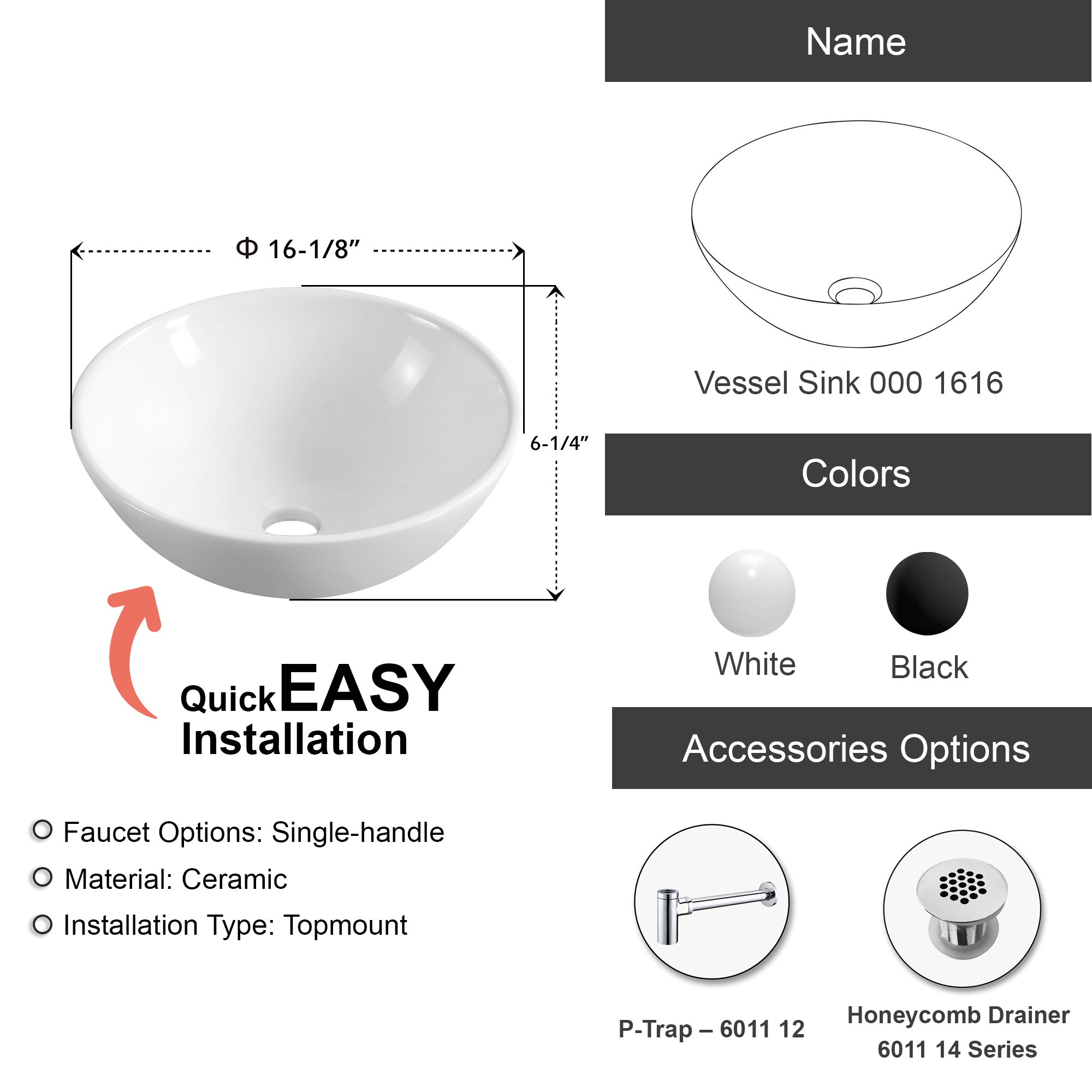 Bathroom Vessel Sink 000 1616 21