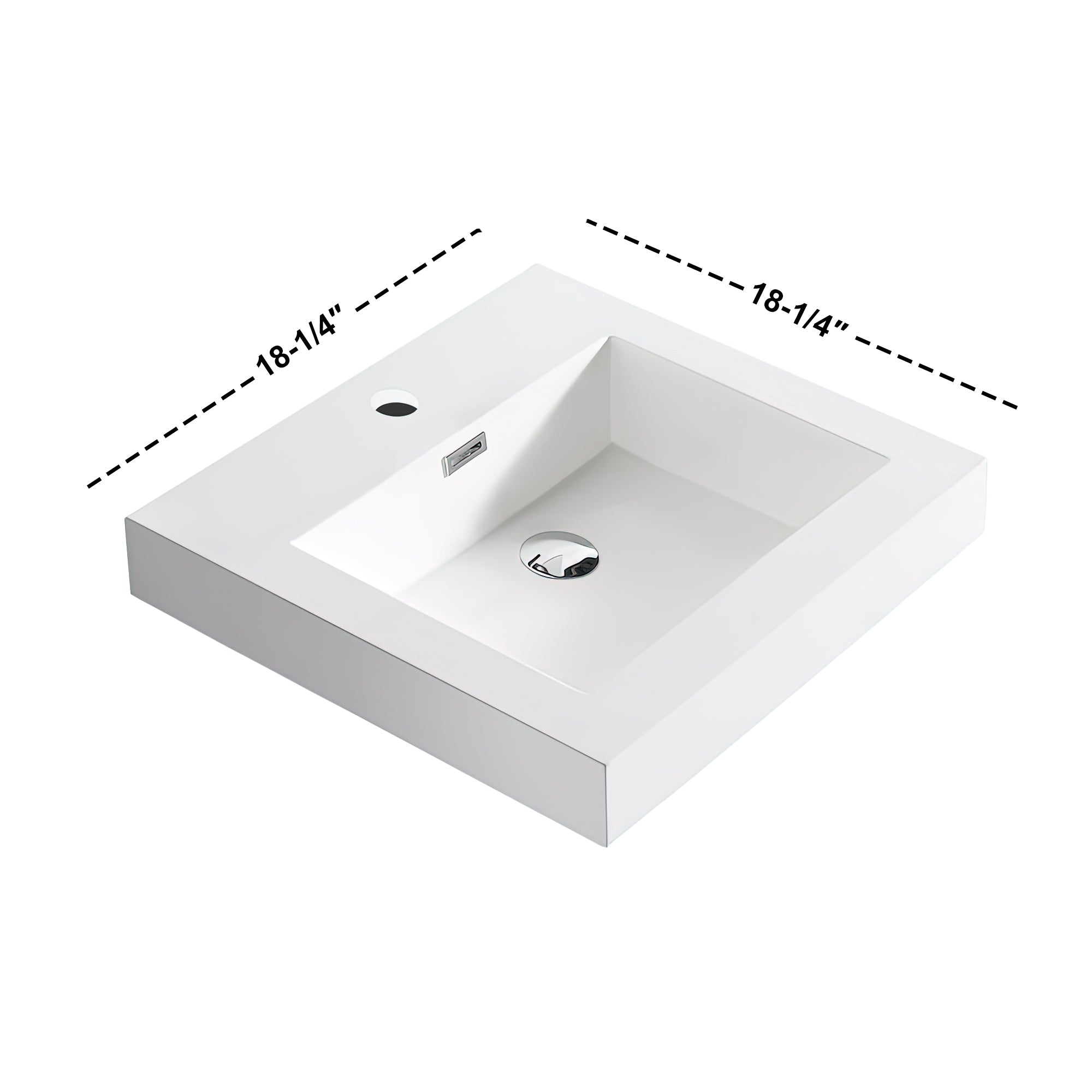 Topmount Bathroom Resin Basin 000 1818BP