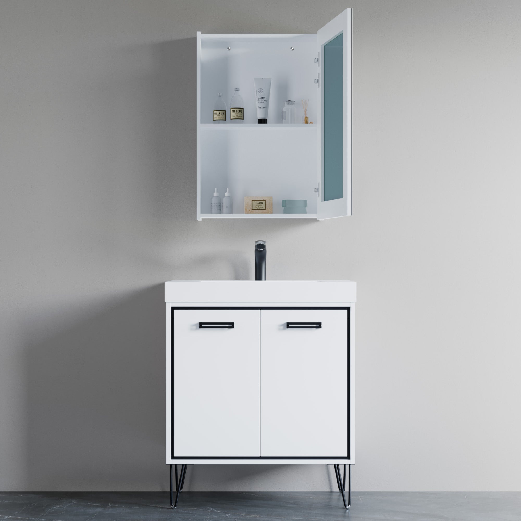 Wooden Mirror Medicine Cabinet - 000 2131 01M