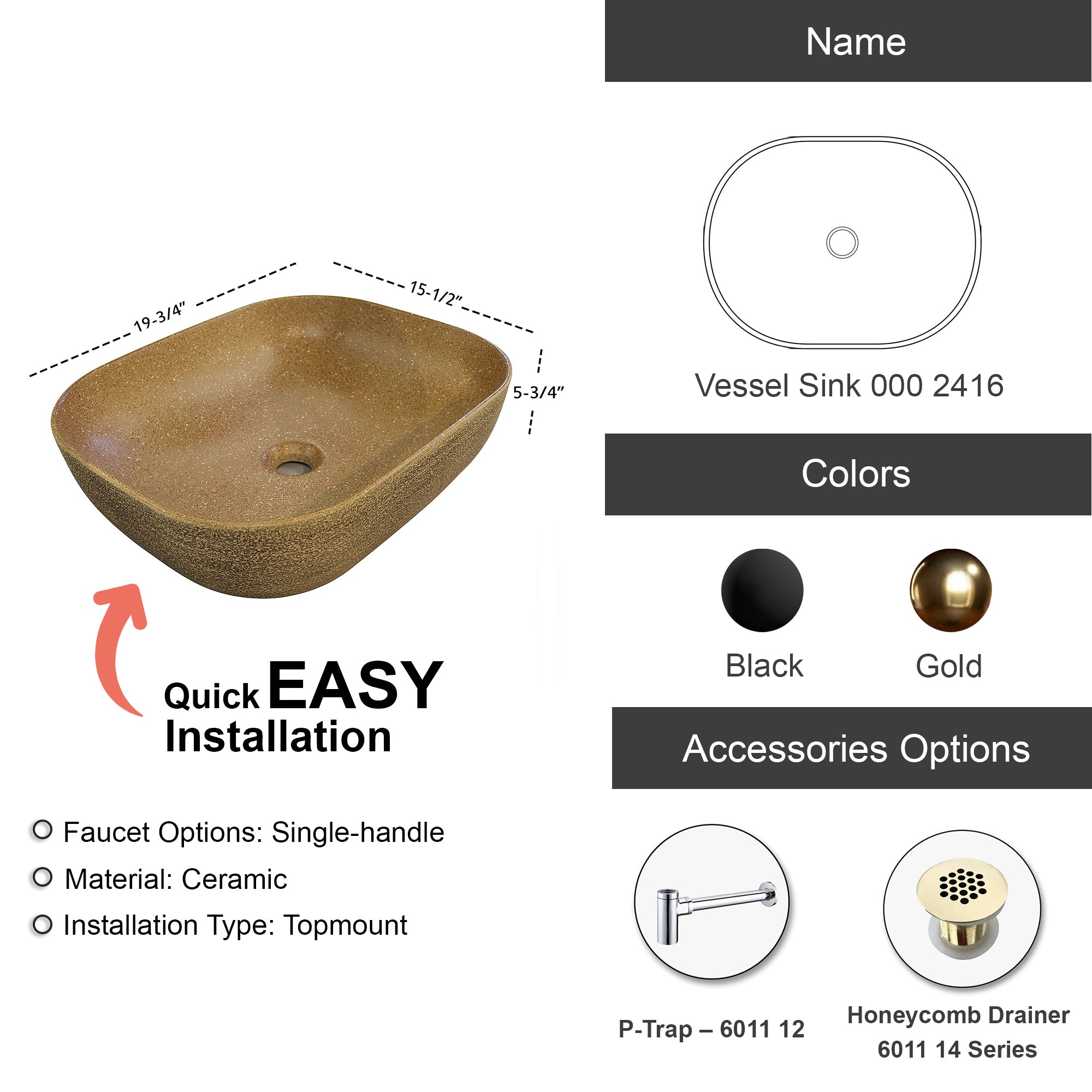 Bathroom Vessel Sink 000 2416
