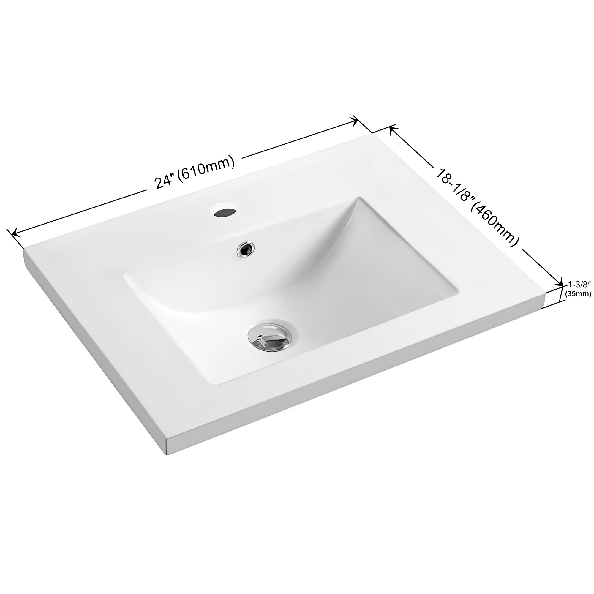 Topmount Bathroom Ceramic Basin 000 2418BT