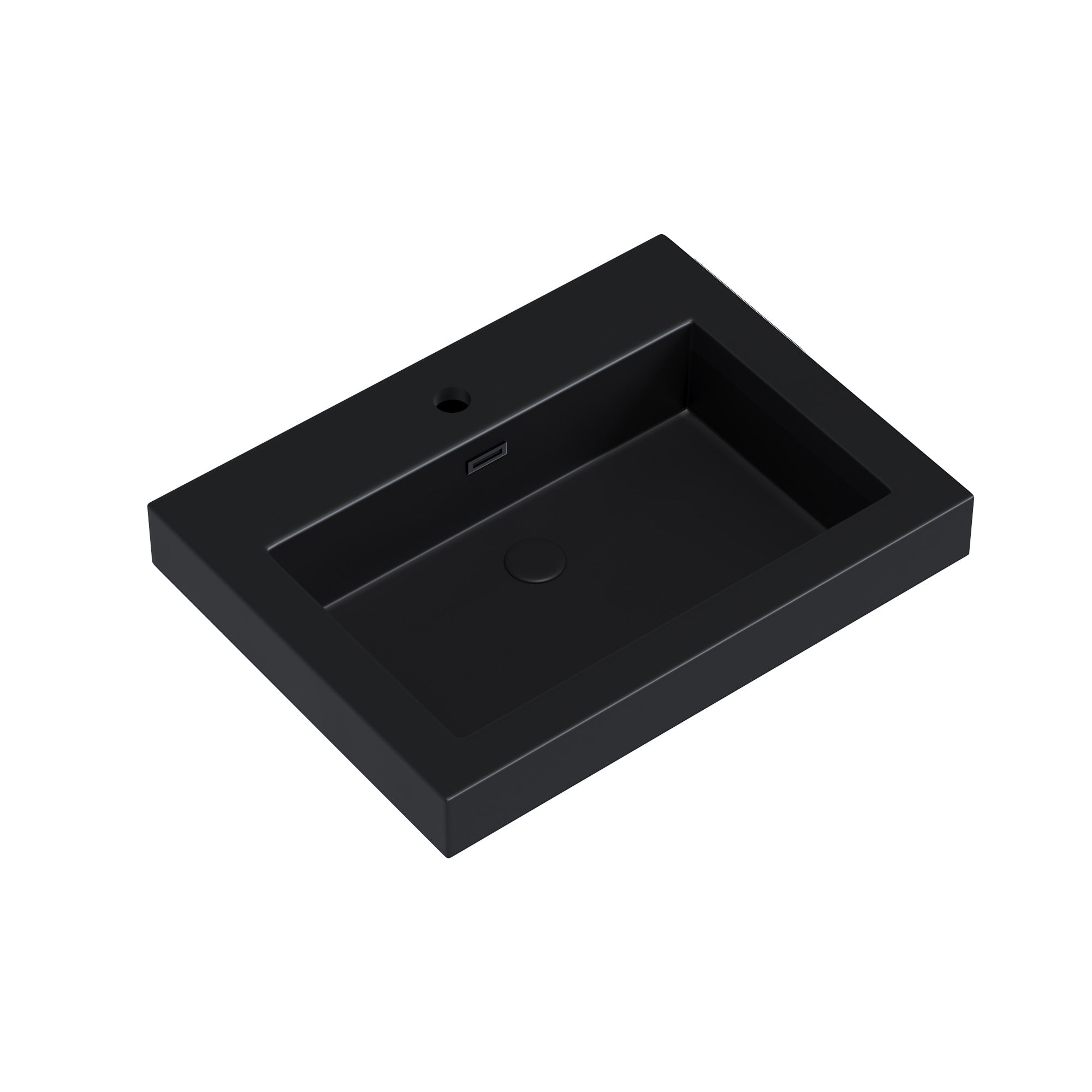 Topmount Bathroom Black Resin Basin 000 2418BP-BL