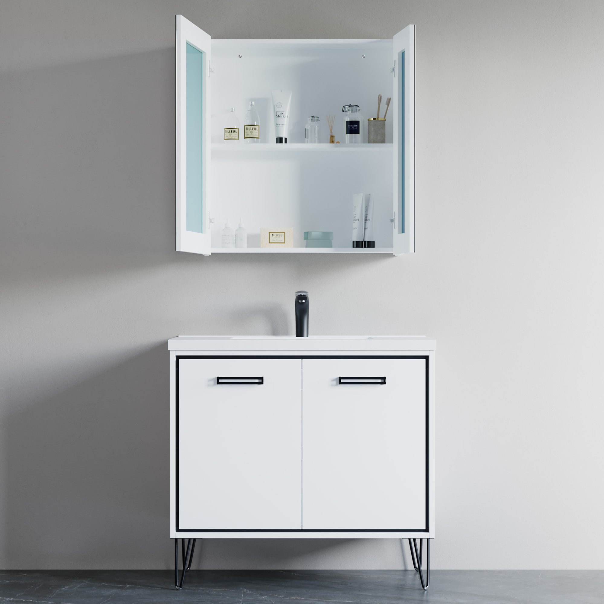 Wooden Mirror Medicine Cabinet - 000 2731 01M