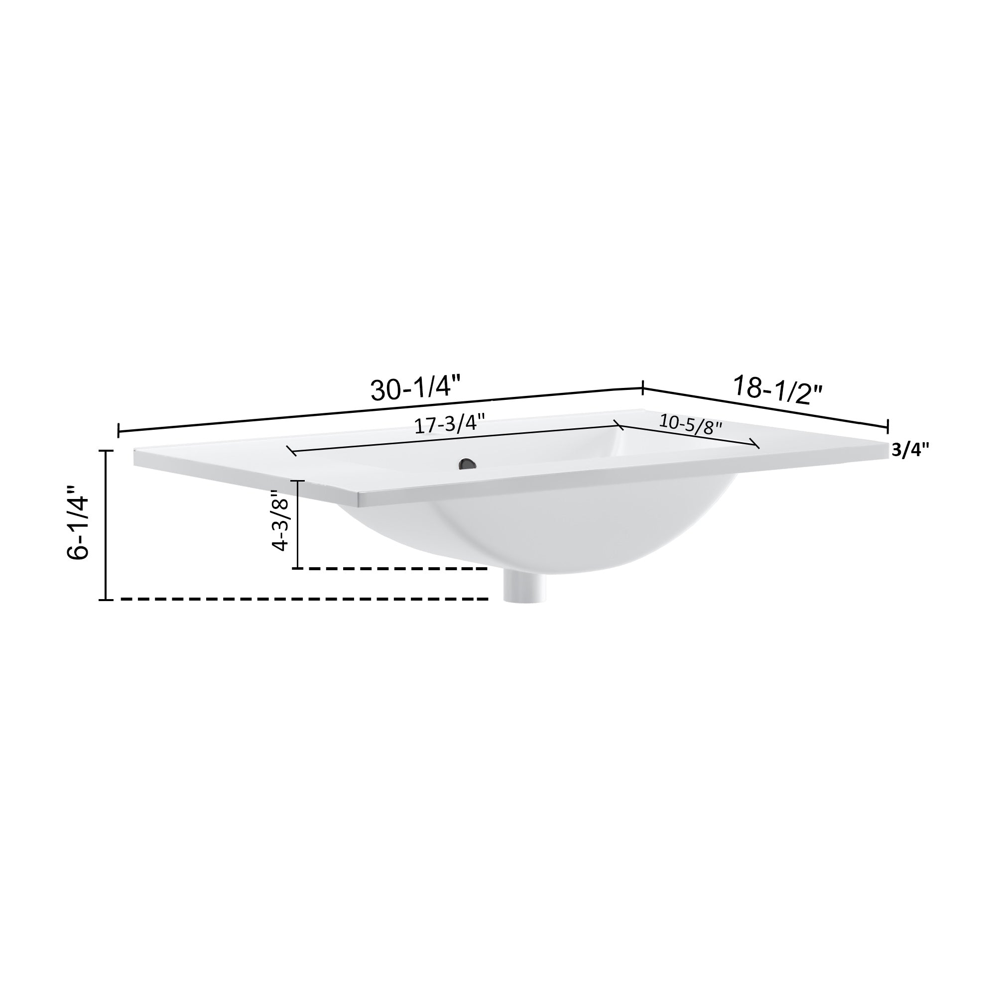 Topmount Bathroom Ceramic Basin 000 3018B