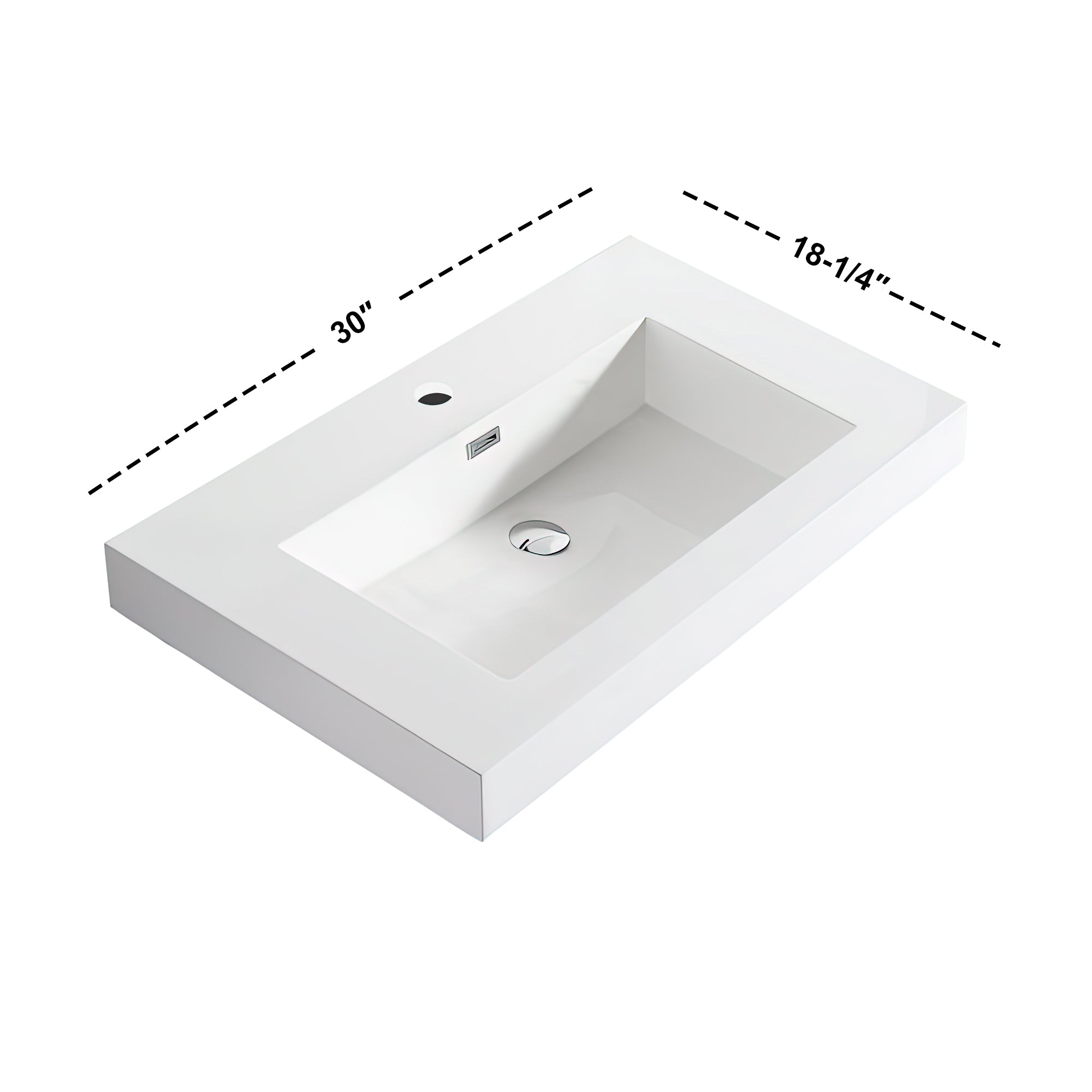 Topmount Bathroom Resin Basin 000 3018BP