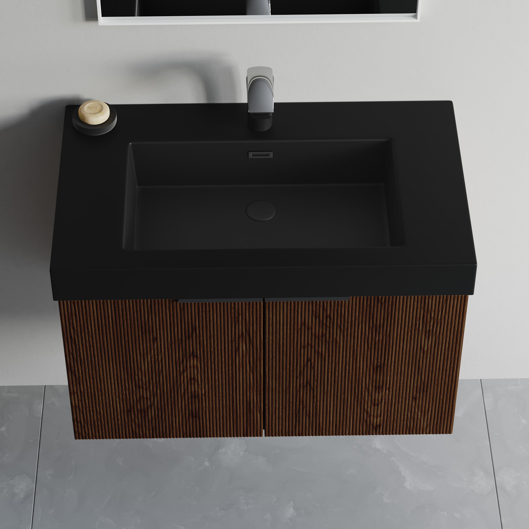 Topmount Bathroom Black Resin Basin 000 3018BP-BL