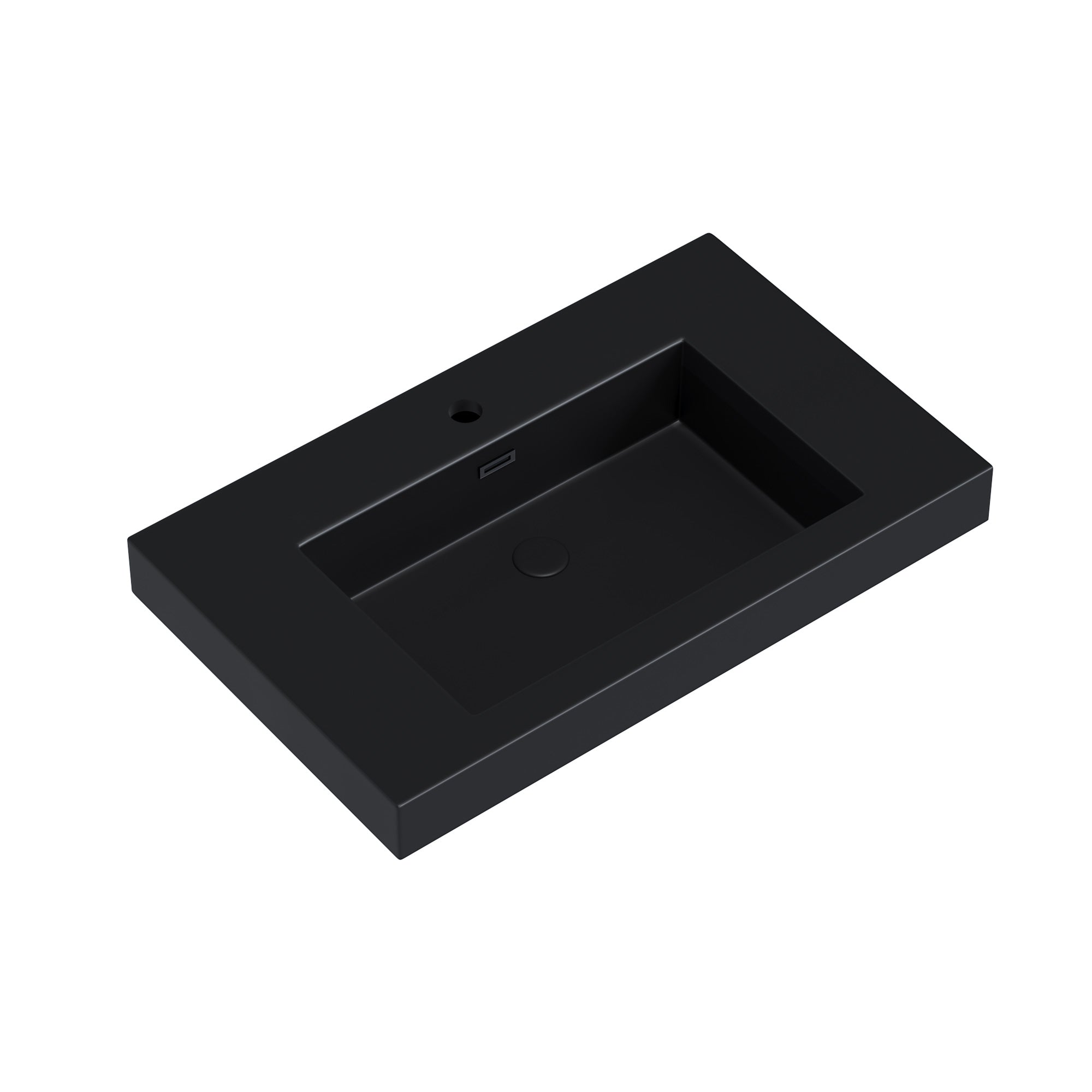 Topmount Bathroom Black Resin Basin 000 3018BP-BL