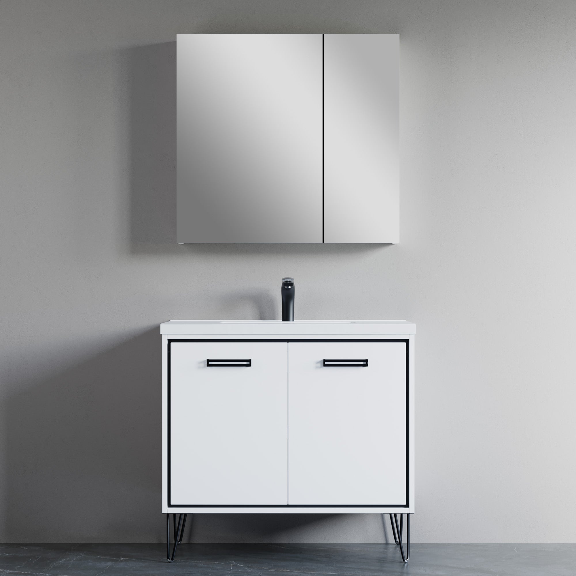 Wooden Mirror Medicine Cabinet - 000 3331 01M