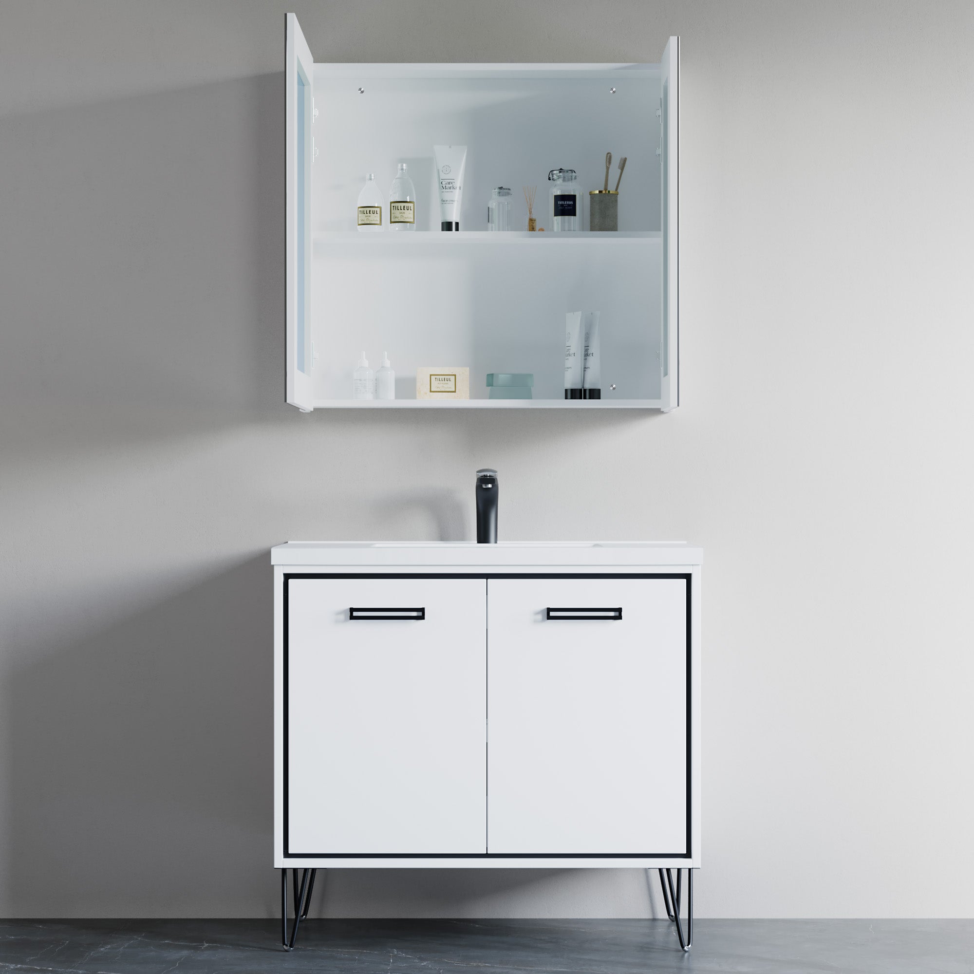 Wooden Mirror Medicine Cabinet - 000 3331 01M