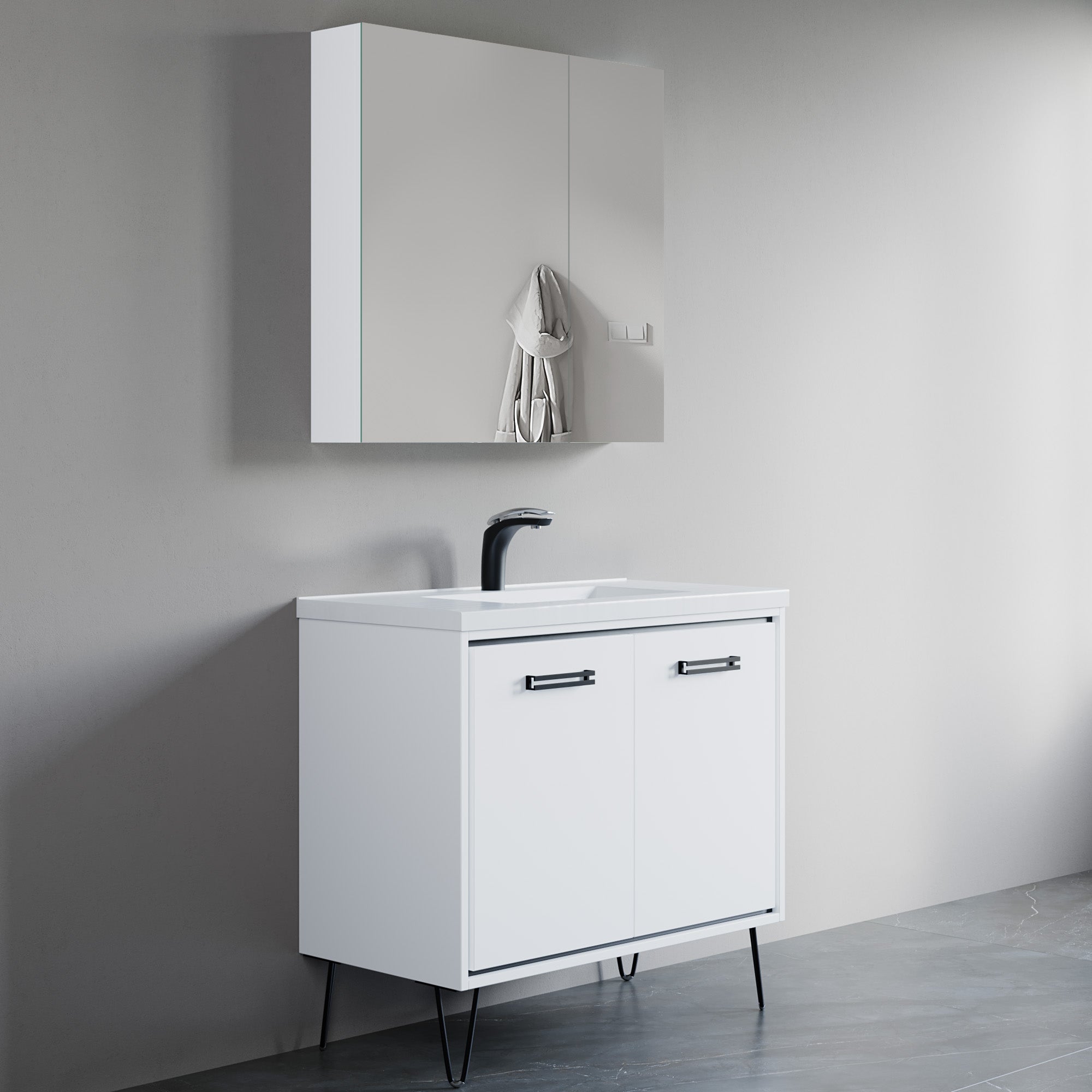 Wooden Mirror Medicine Cabinet - 000 3331 01M