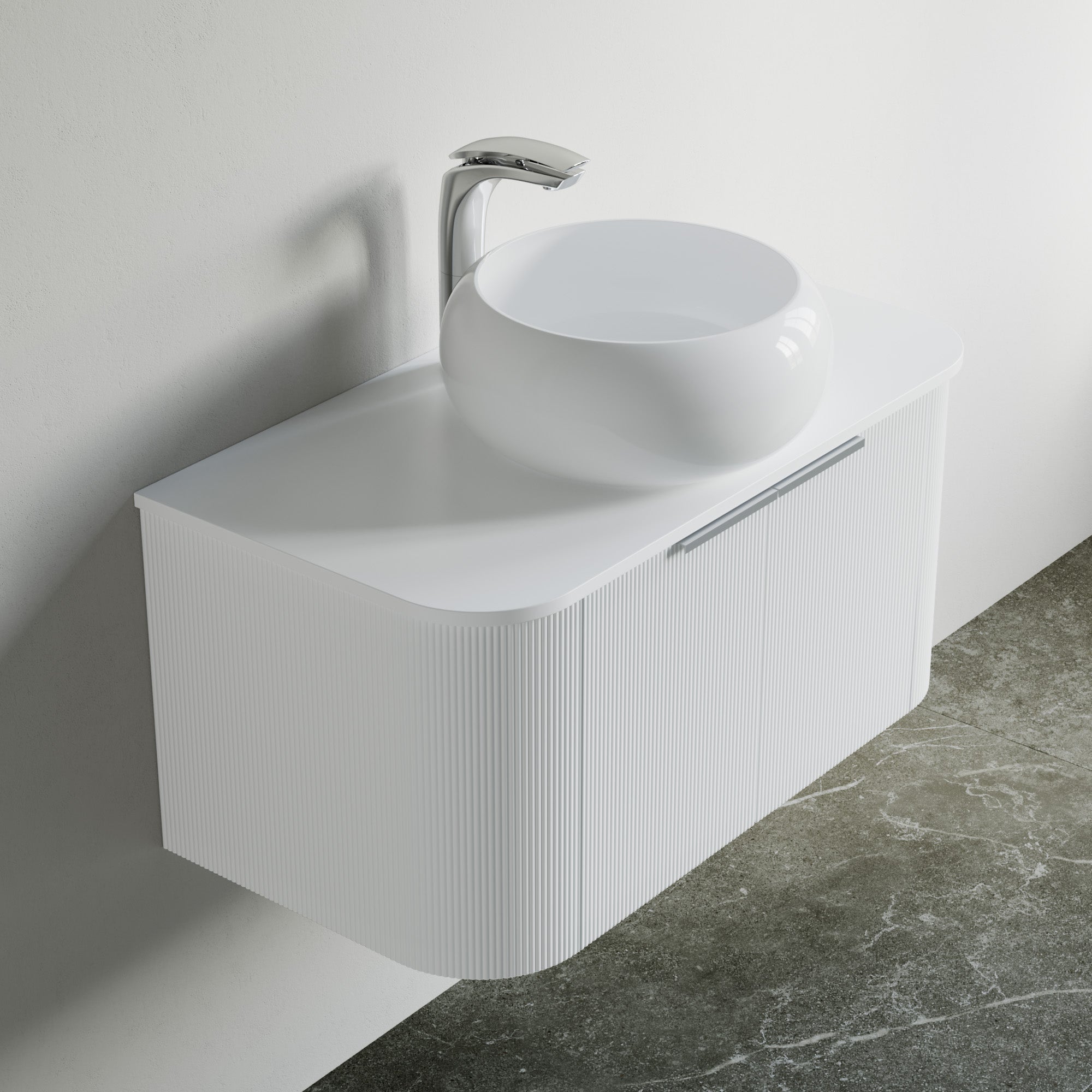 Sintered Stone Rounded Vessel Sink Top-000 3618 01CR