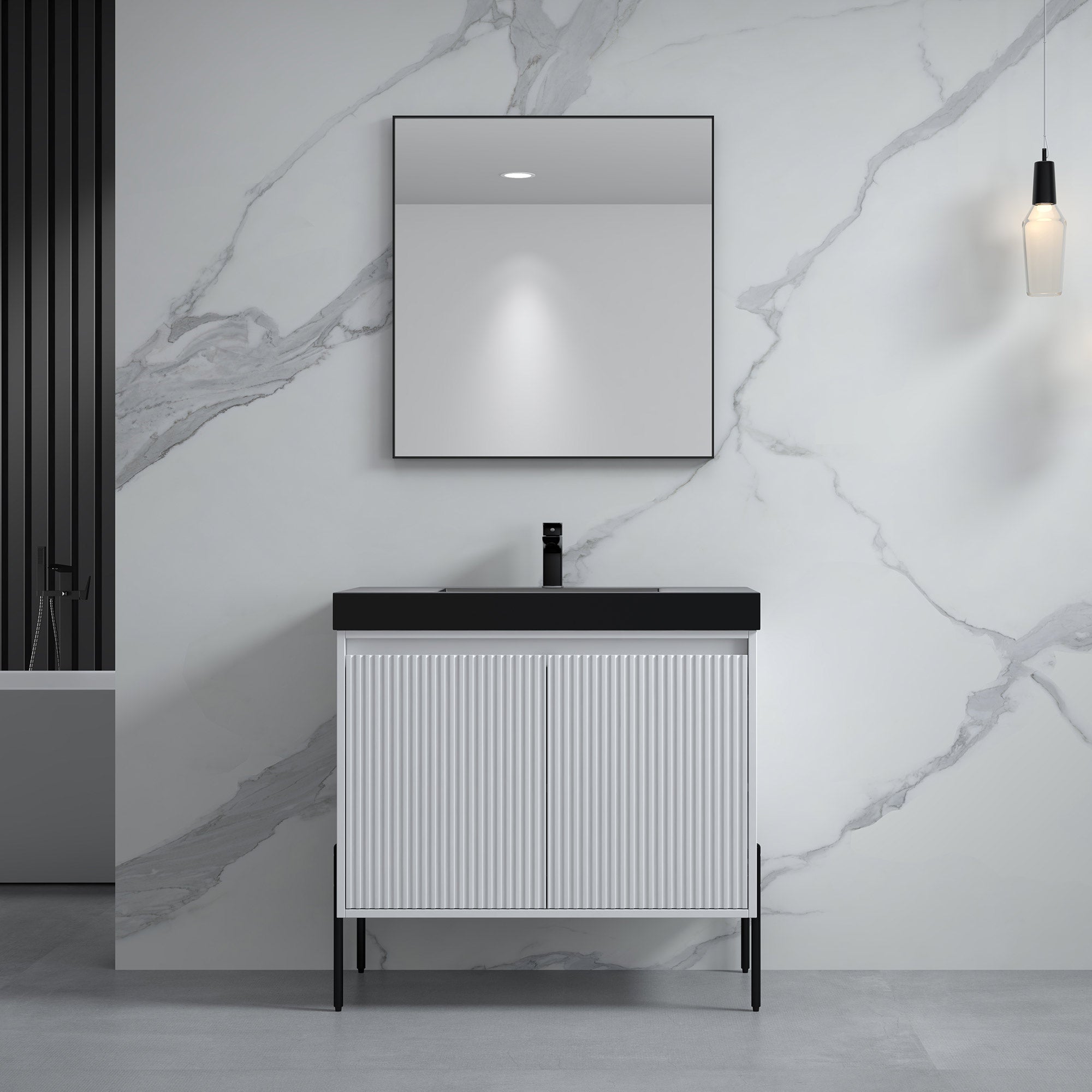 Topmount Bathroom Black Resin Basin 000 3618BP-BL